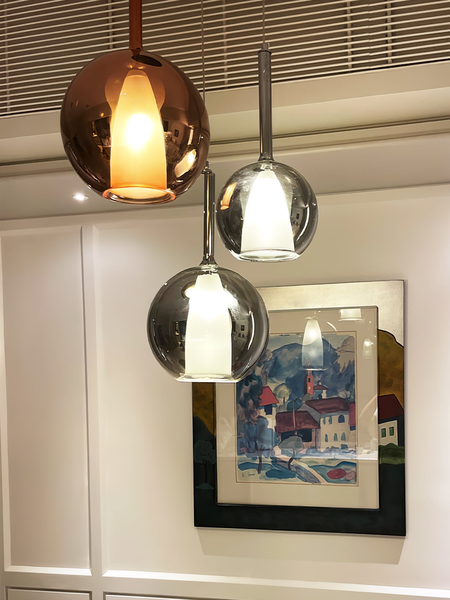 Lustra Pendant Lamp Smoked Glass Round-Neutral Decor