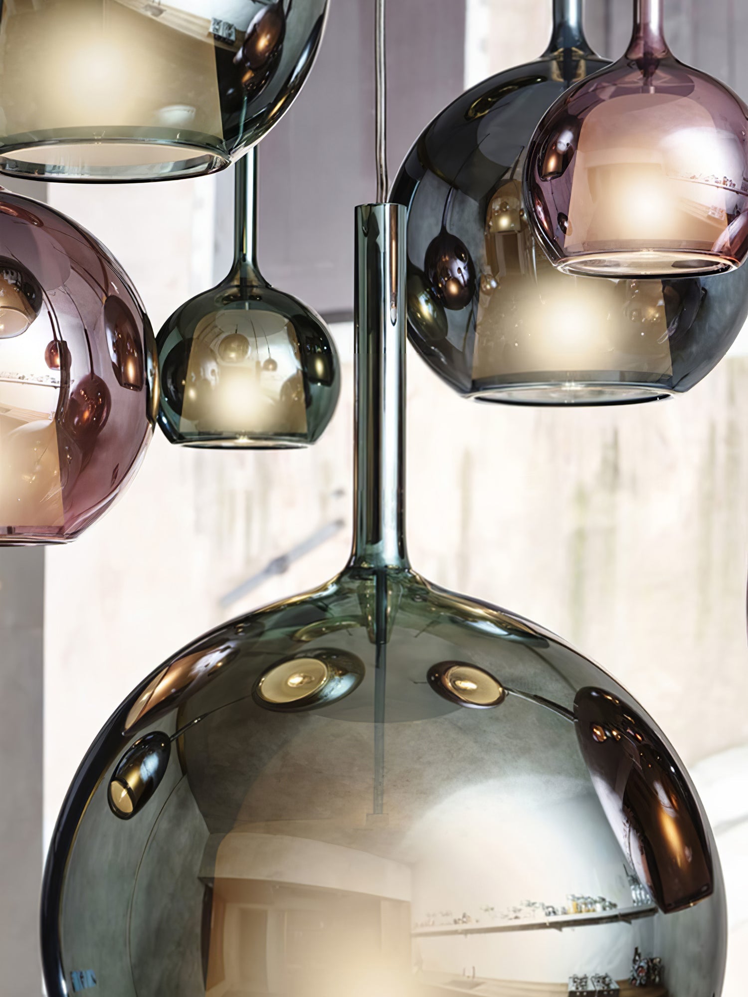 Lustra Pendant Lamp Smoked Glass Round-Neutral Decor