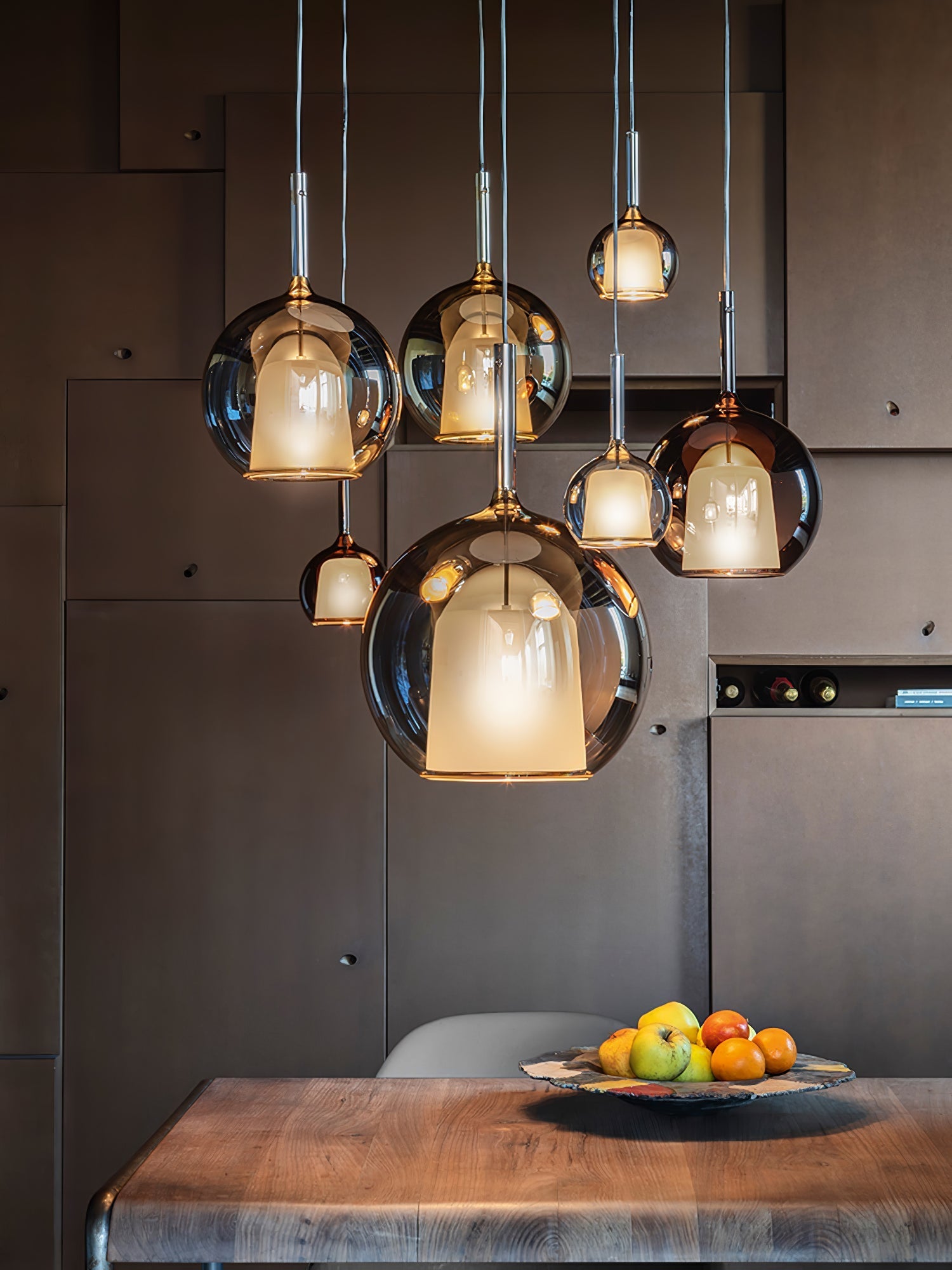 Lustra Pendant Lamp Smoked Glass Round-Neutral Decor