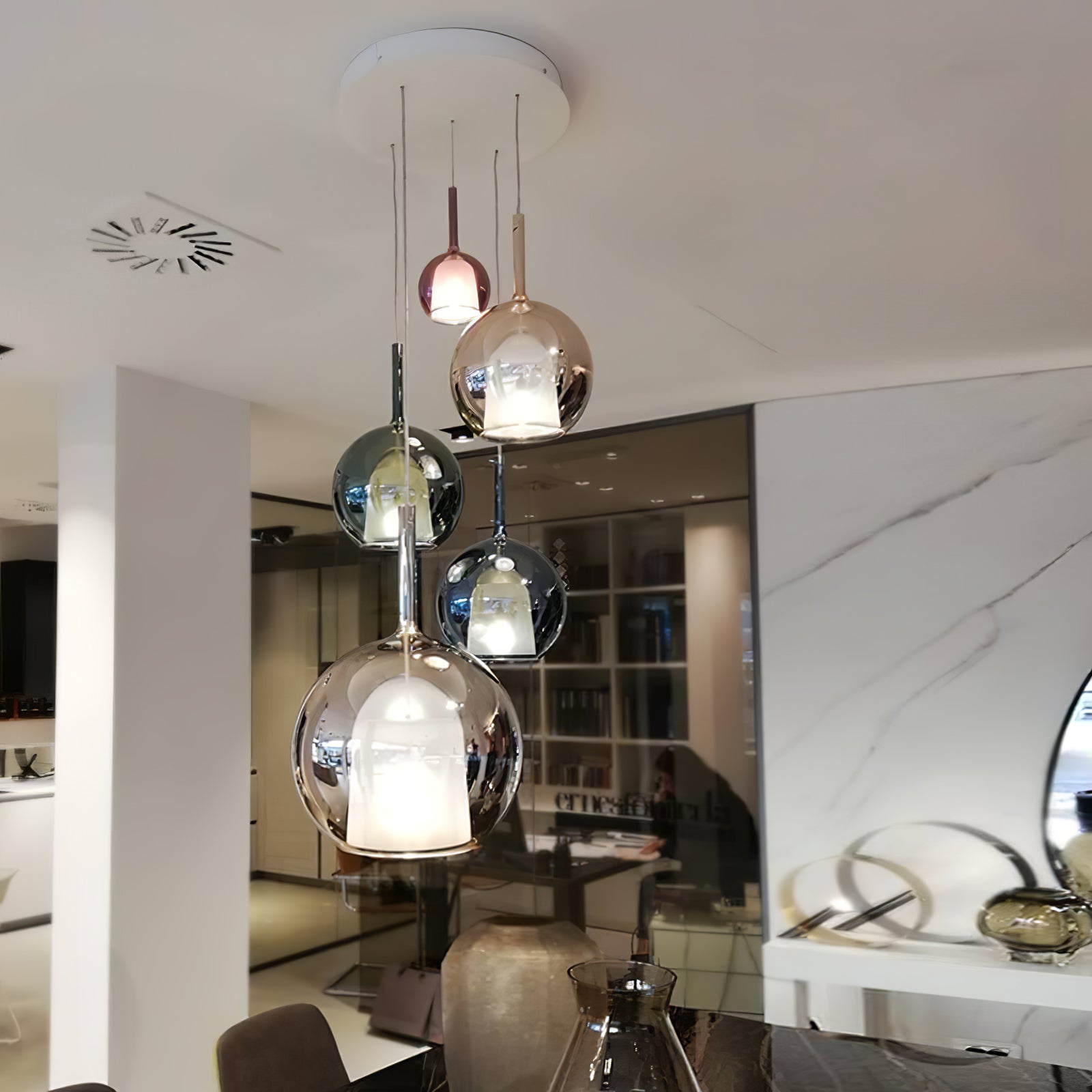Lustra Pendant Lamp Smoked Glass Round-Neutral Decor