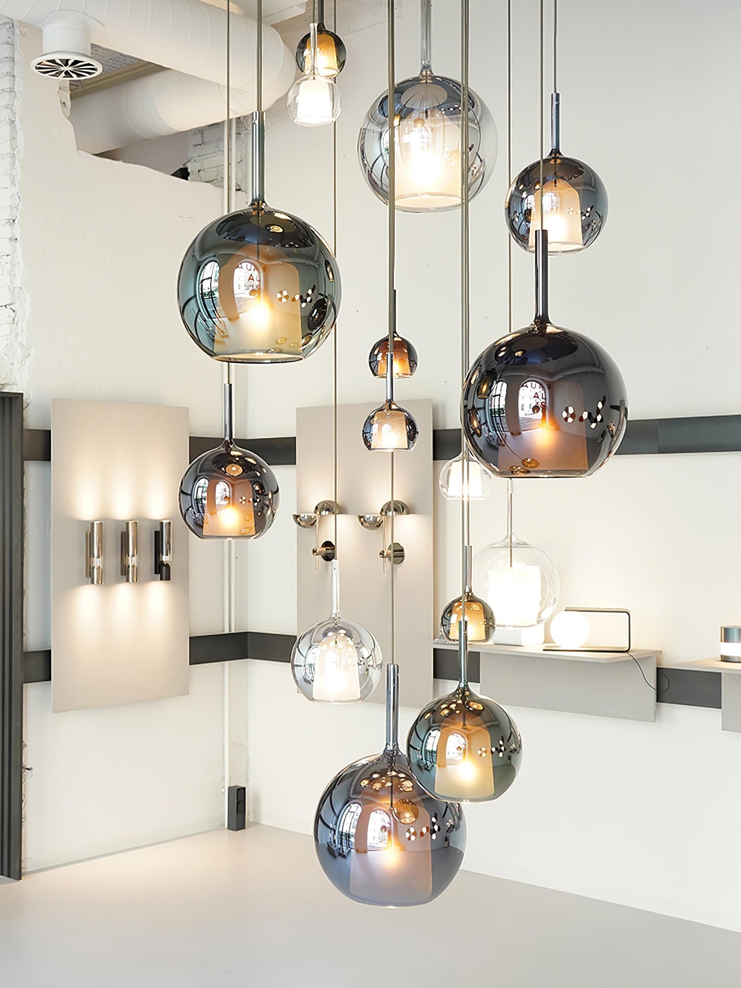 Lustra Pendant Lamp Smoked Glass Round-Neutral Decor