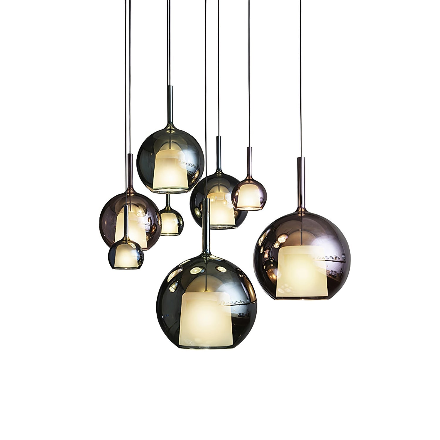 Lustra Pendant Lamp Smoked Glass Round-Neutral Decor
