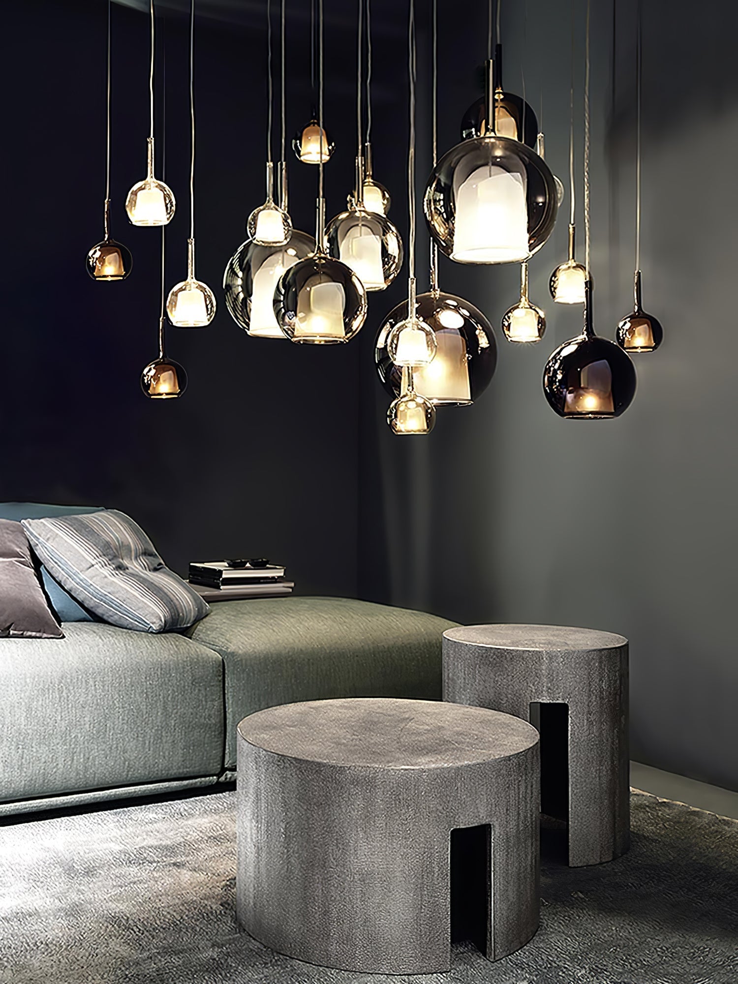 Lustra Pendant Lamp Smoked Glass Round-Neutral Decor