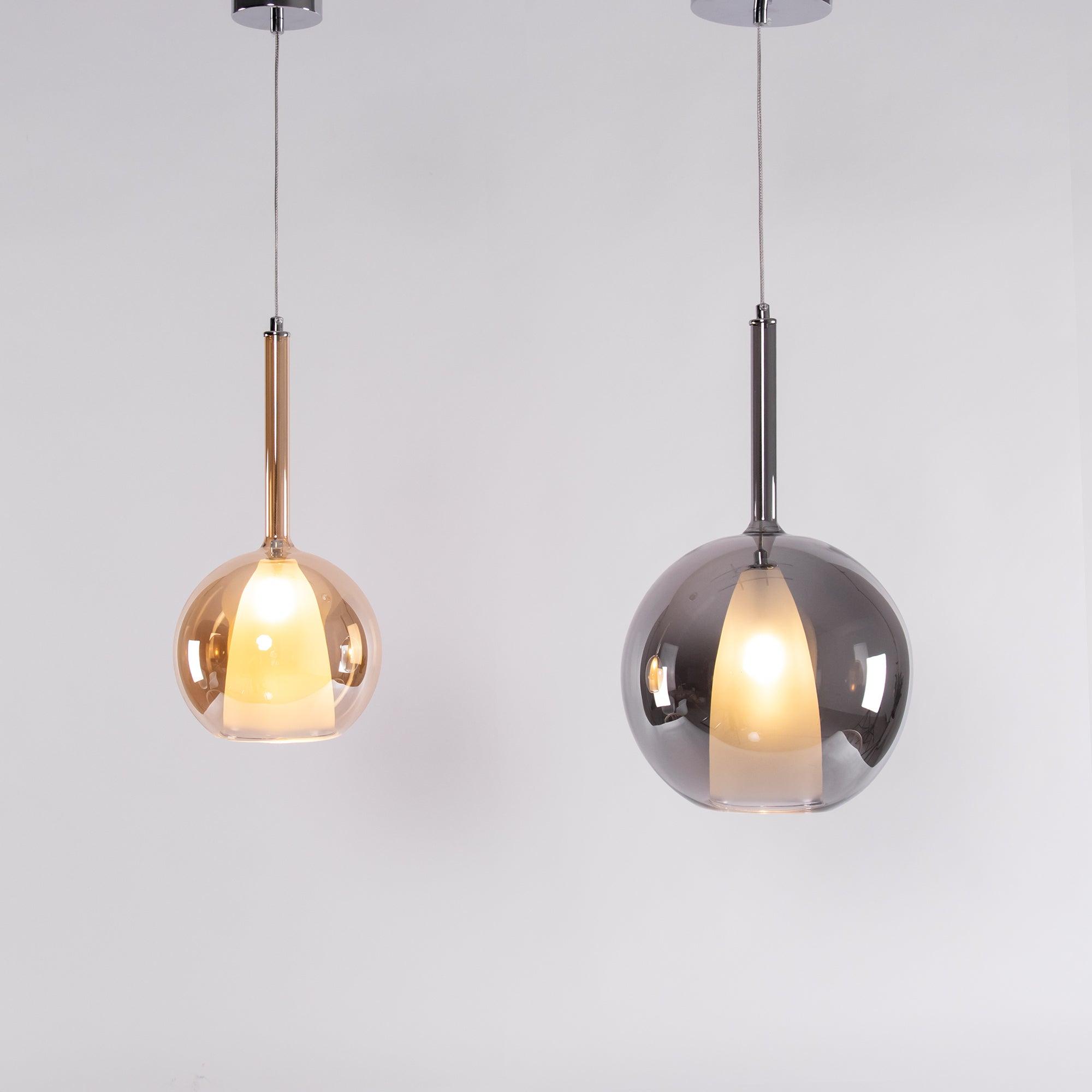 Lustra Pendant Lamp Smoked Glass Round-Neutral Decor