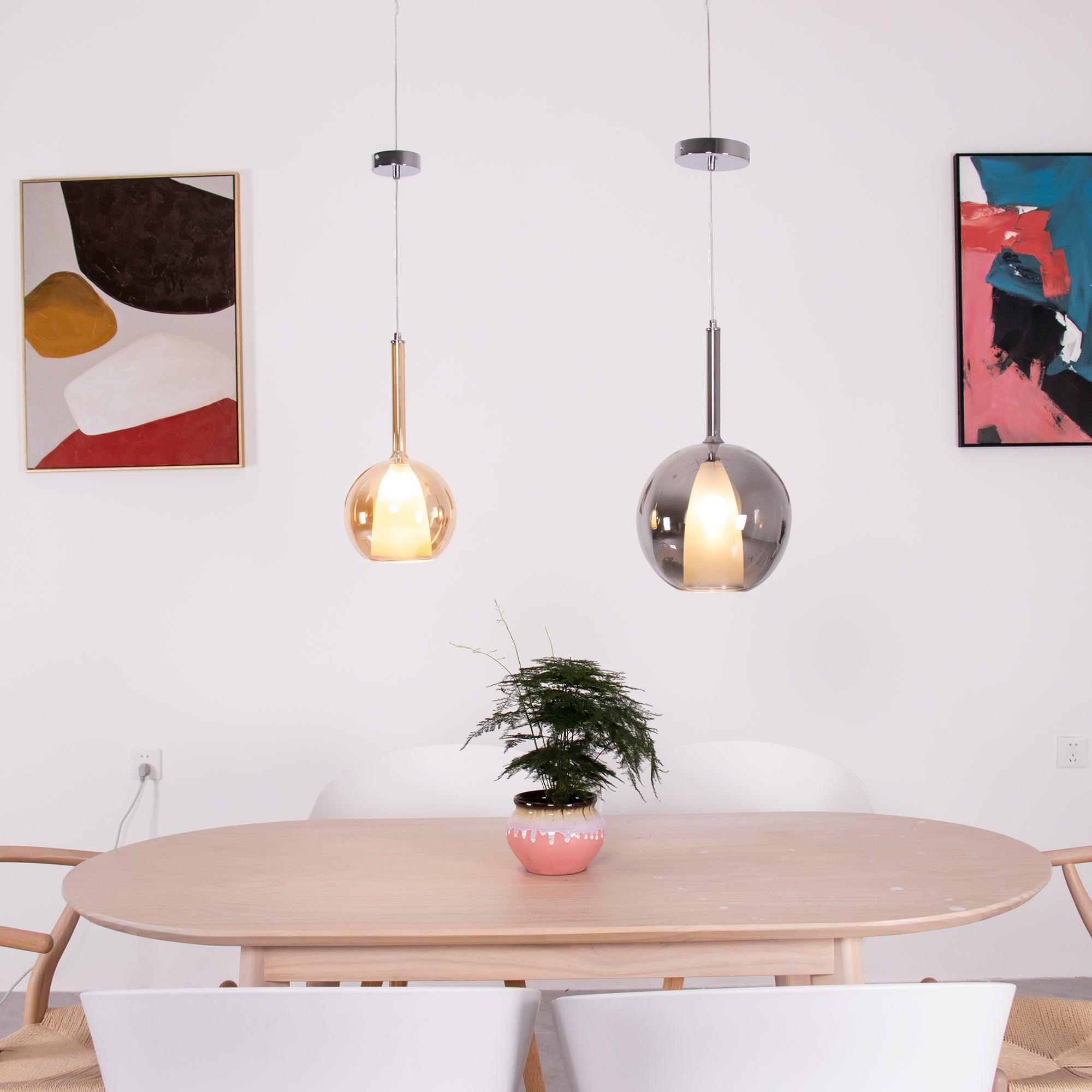 Lustra Pendant Lamp Smoked Glass Round-Neutral Decor