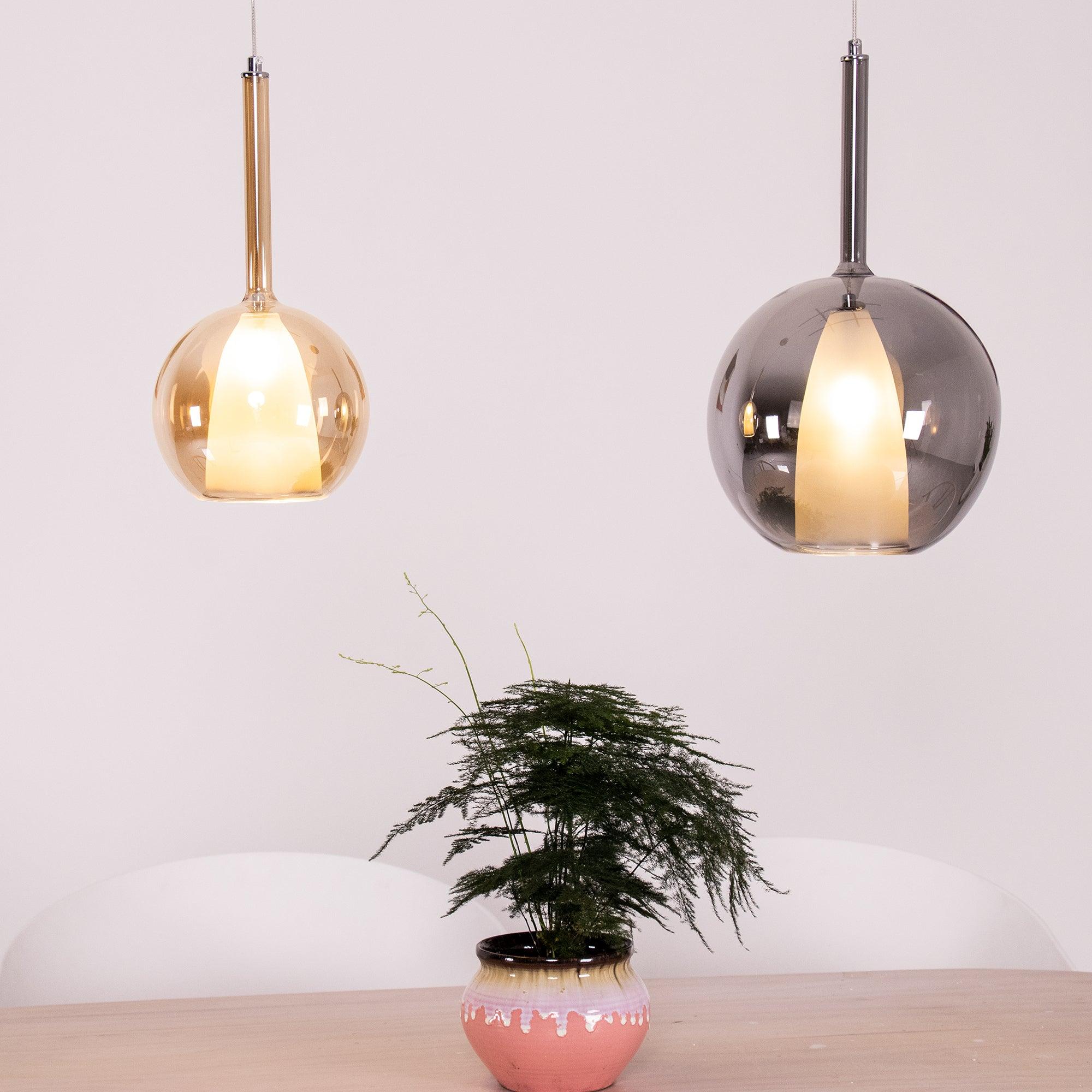 Lustra Pendant Lamp Smoked Glass Round-Neutral Decor