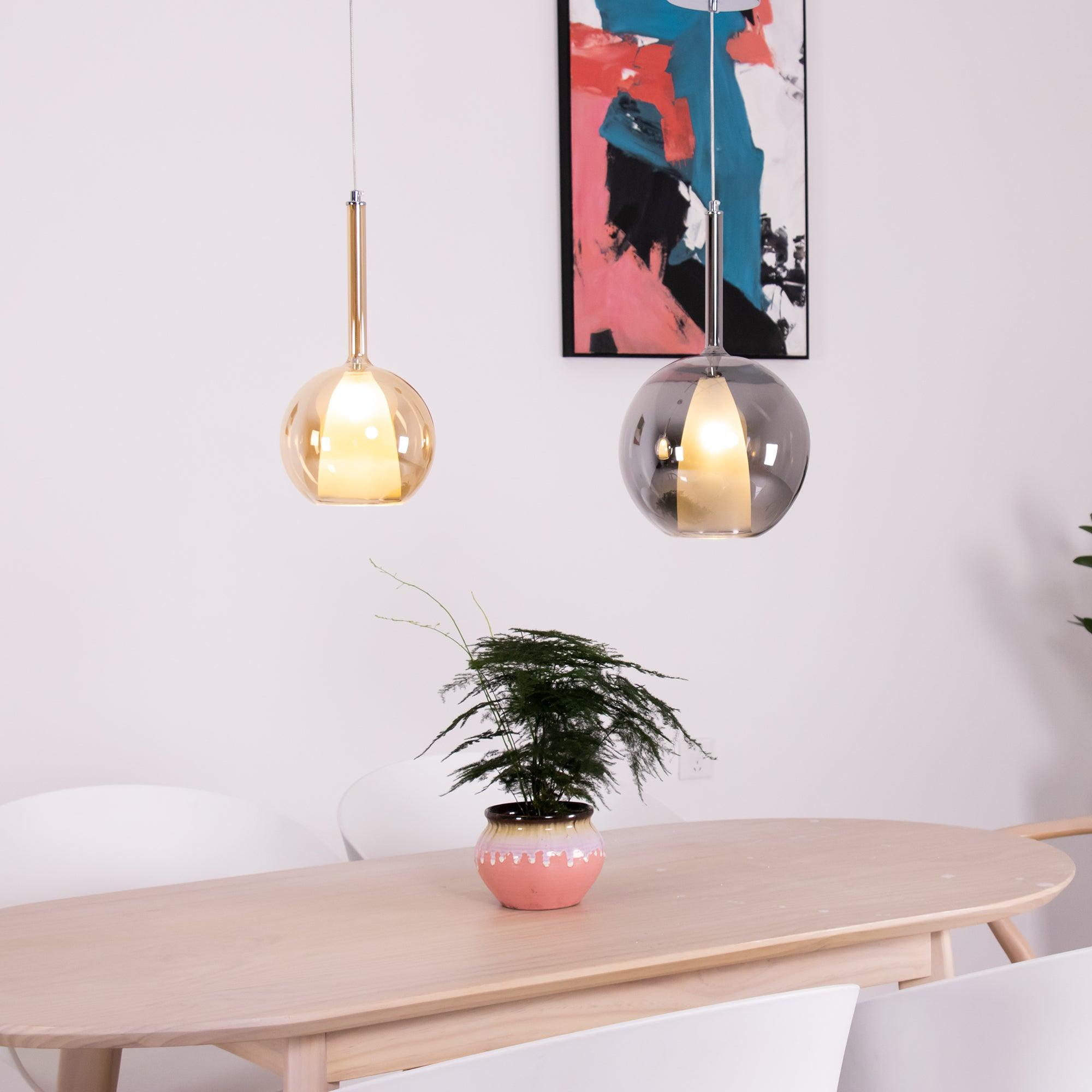 Lustra Pendant Lamp Smoked Glass Round-Neutral Decor