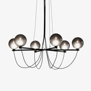 Valentina Nordic Modern Glass Ball Chandelier, Smoke Gray/Blue - Neutral Decor