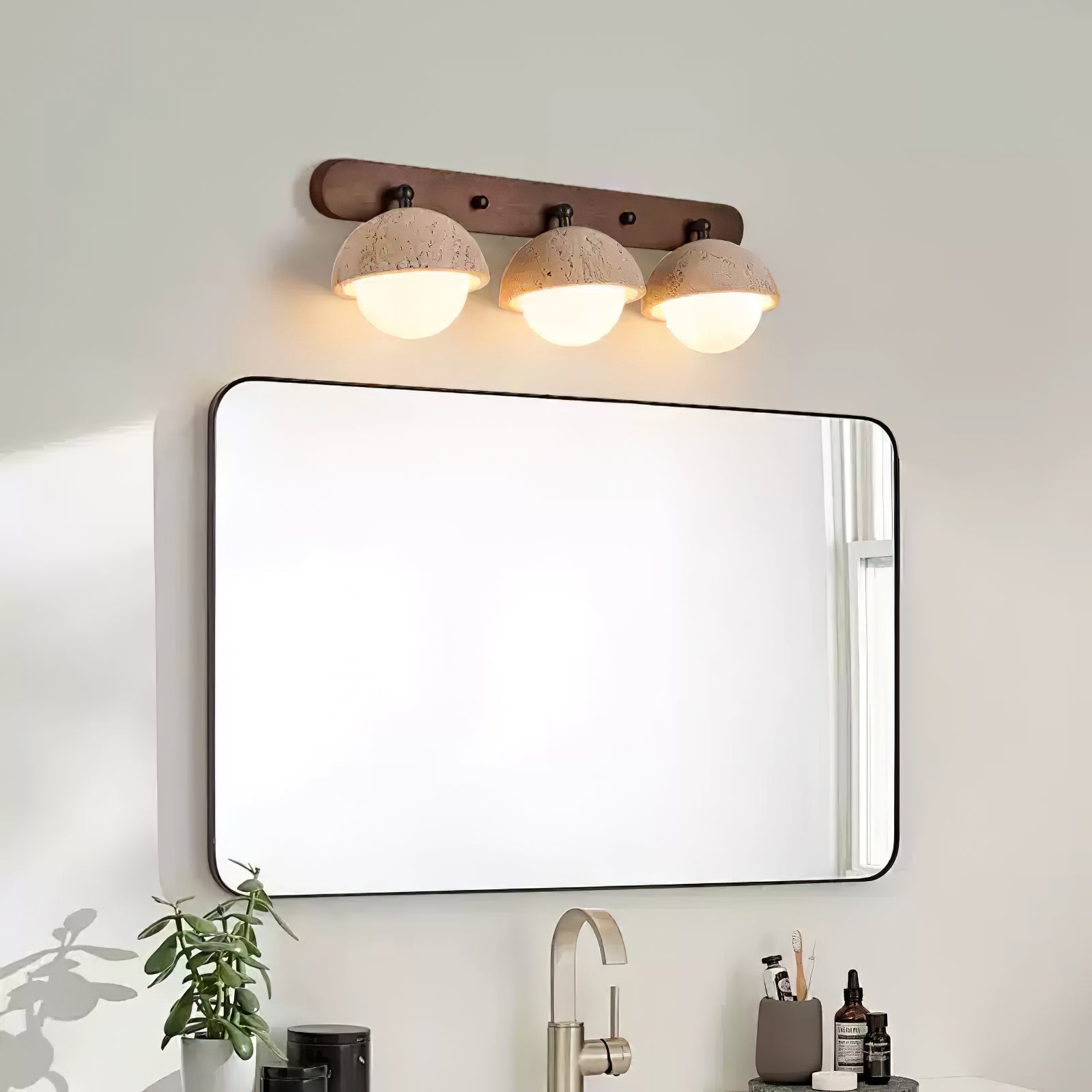 Cavix Arc-Shaped Travertine Wall Light-Neutral Decor