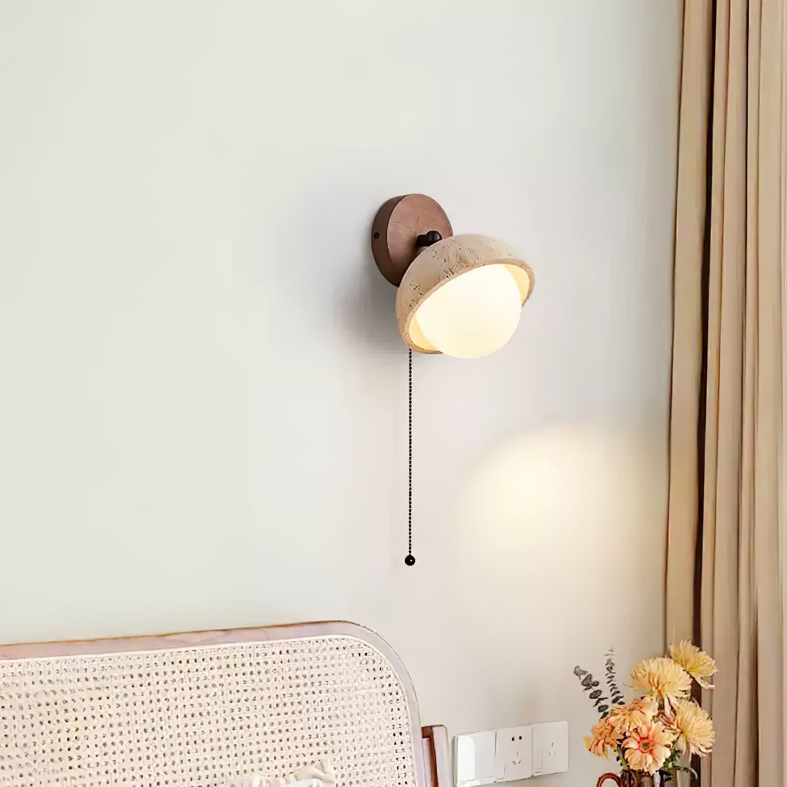 Avtale Arc-Shaped Travertine Wall Light-Neutral Decor