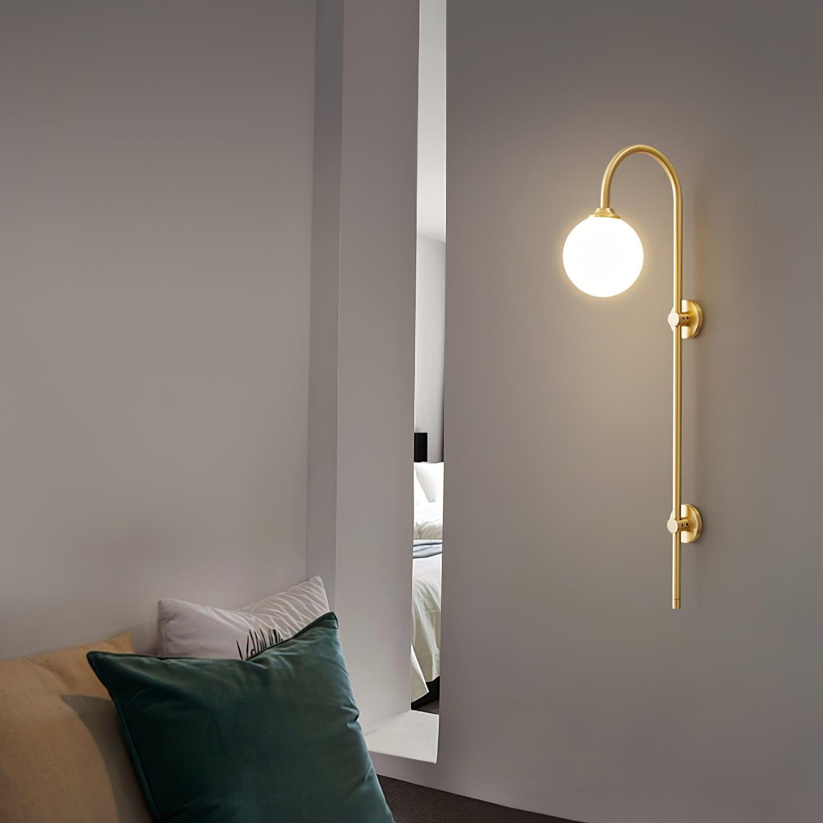 Nyvaris Modern Minimalist Globe Brass Glass Sconce Wall lamp-Neutral Decor