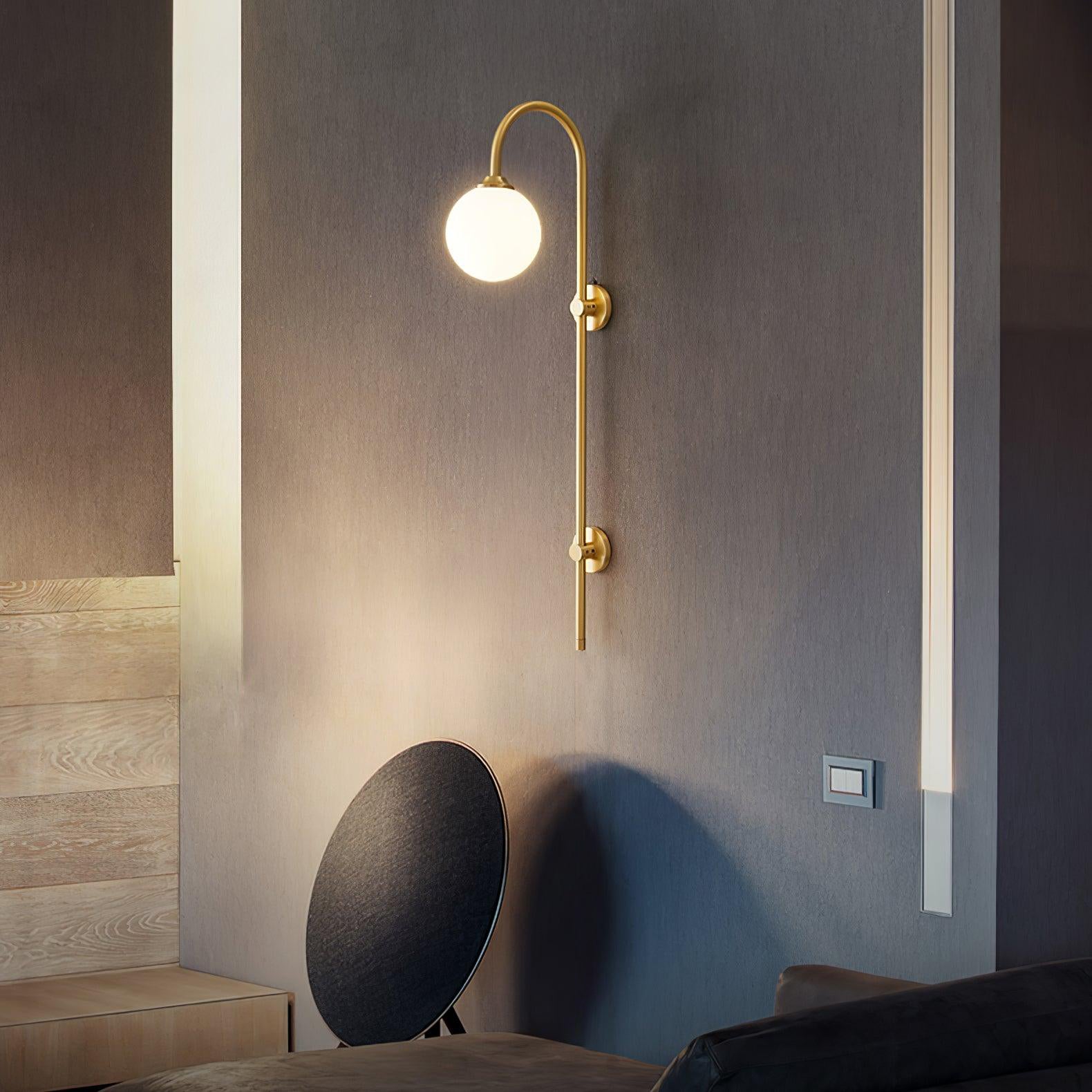 Nyvaris Modern Minimalist Globe Brass Glass Sconce Wall lamp-Neutral Decor