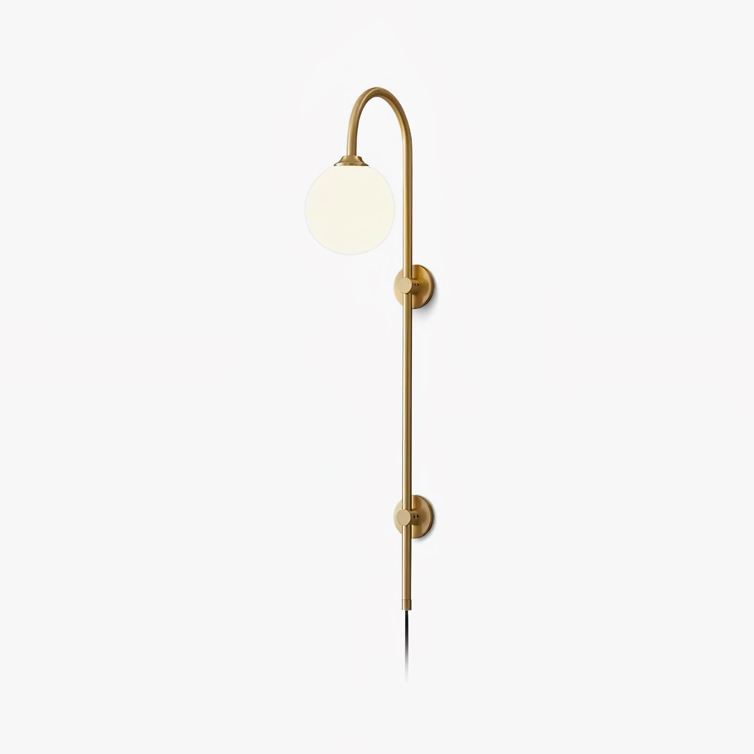 Evshaia Premium Elegance Globe Plug-in Brass Glass Sconce Wall lamp-Neutral Decor