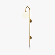 Evshaia Premium Elegance Globe Plug-in Brass Glass Sconce Wall lamp-Neutral Decor