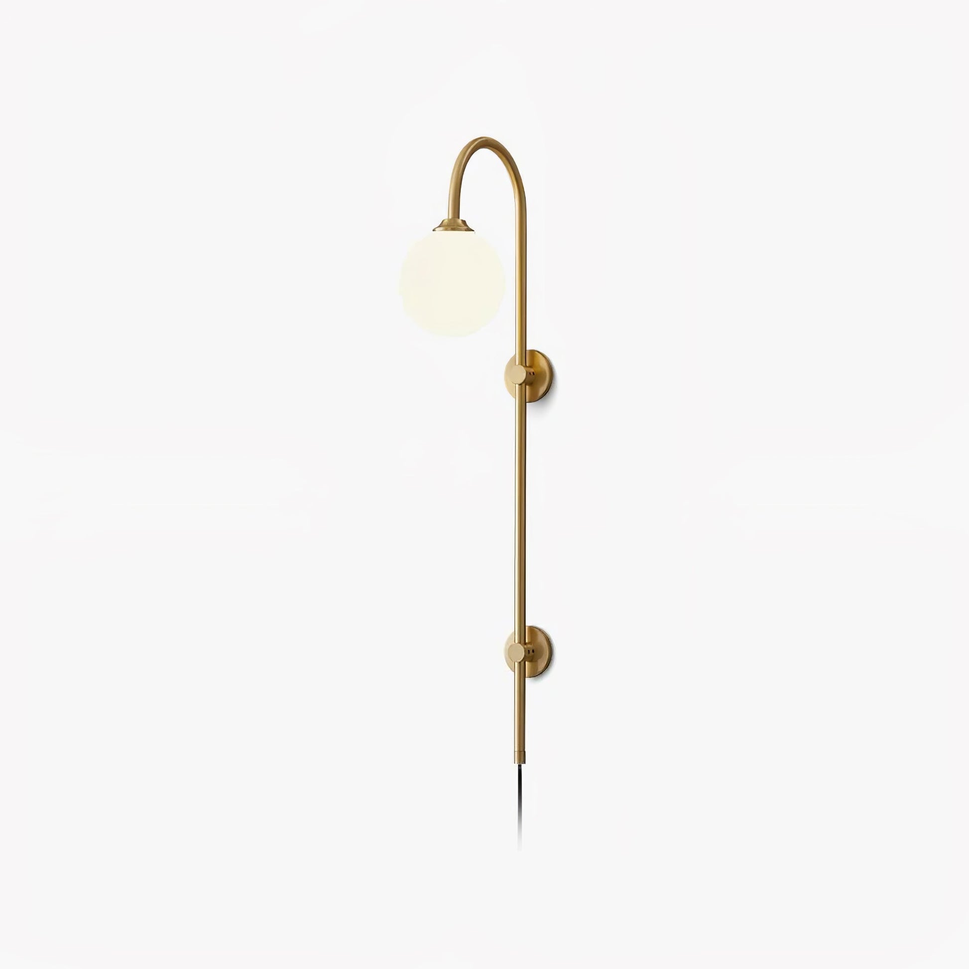 Evshaia Premium Elegance Globe Plug-in Brass Glass Sconce Wall lamp-Neutral Decor
