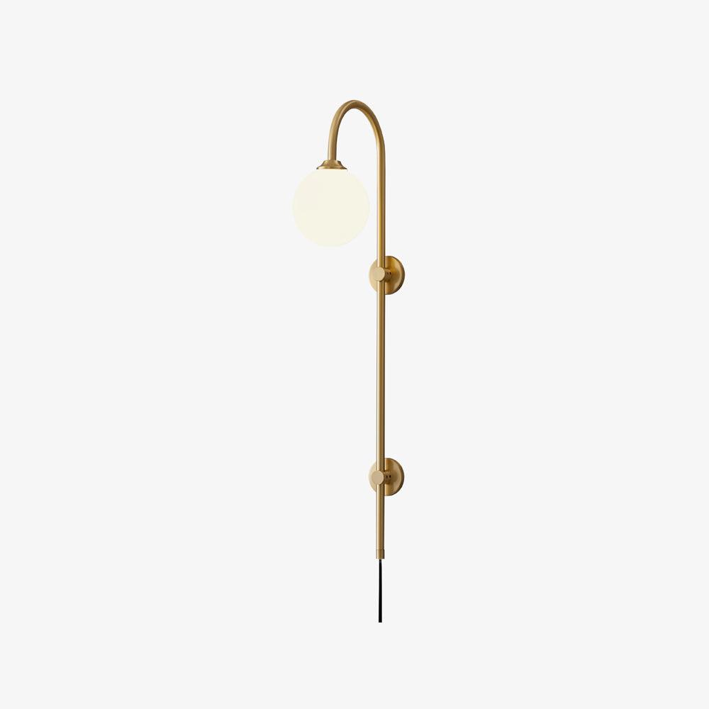 Evshaia Premium Elegance Globe Plug-in Brass Glass Sconce Wall lamp-Neutral Decor