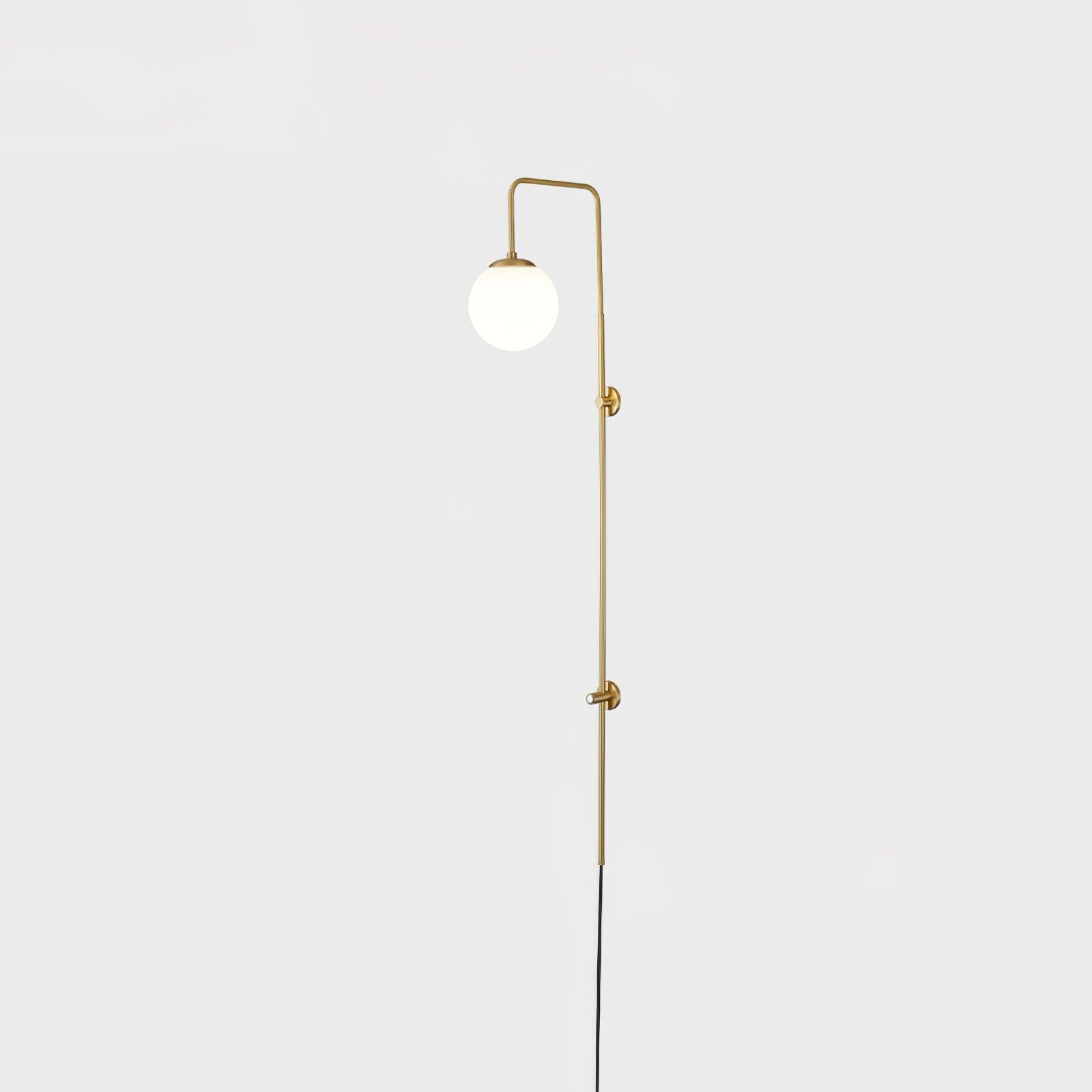 Evshaia Premium Elegance Globe Plug-in Brass Glass Sconce Wall lamp-Neutral Decor