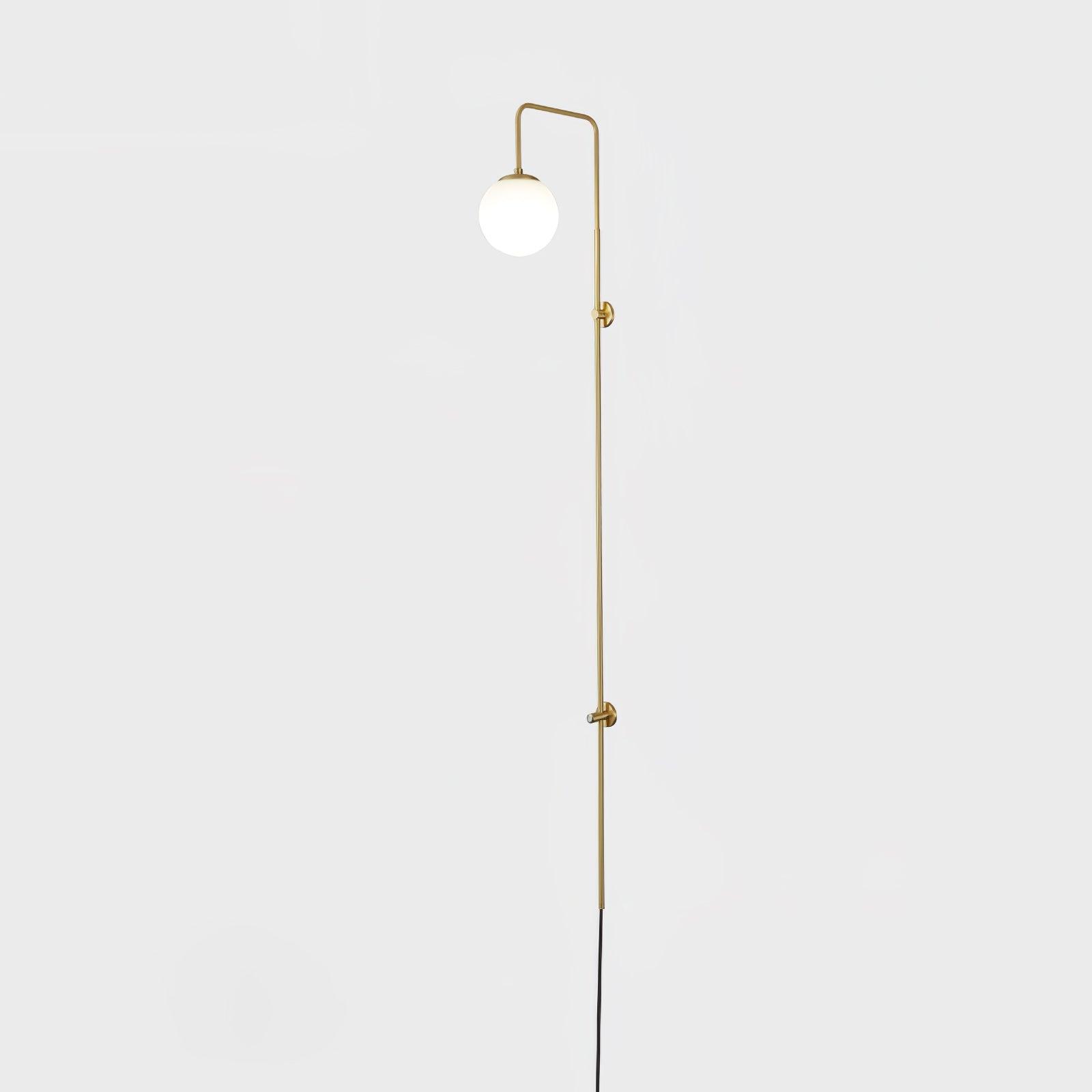 Evshaia Premium Elegance Globe Plug-in Brass Glass Sconce Wall lamp-Neutral Decor