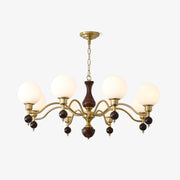 Globe Orb Wood Chandelier-Neutral Decor