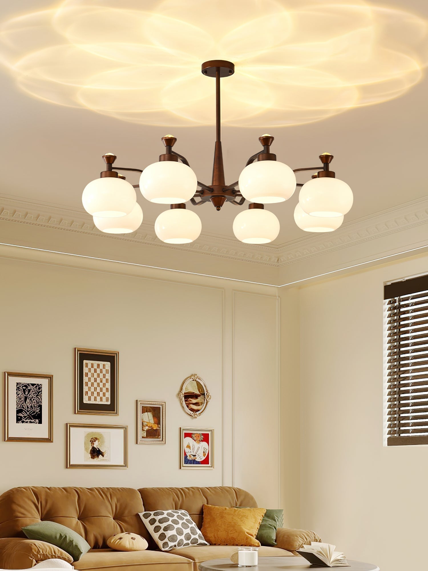 Aurora Chandelier Globe Spotlight-Neutral Decor