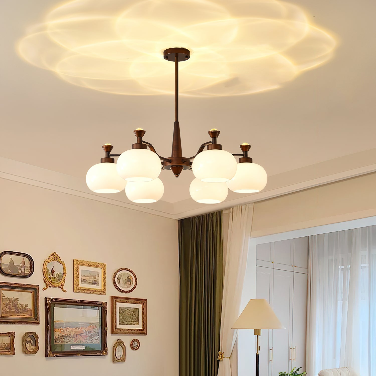 Aurora Chandelier Globe Spotlight-Neutral Decor