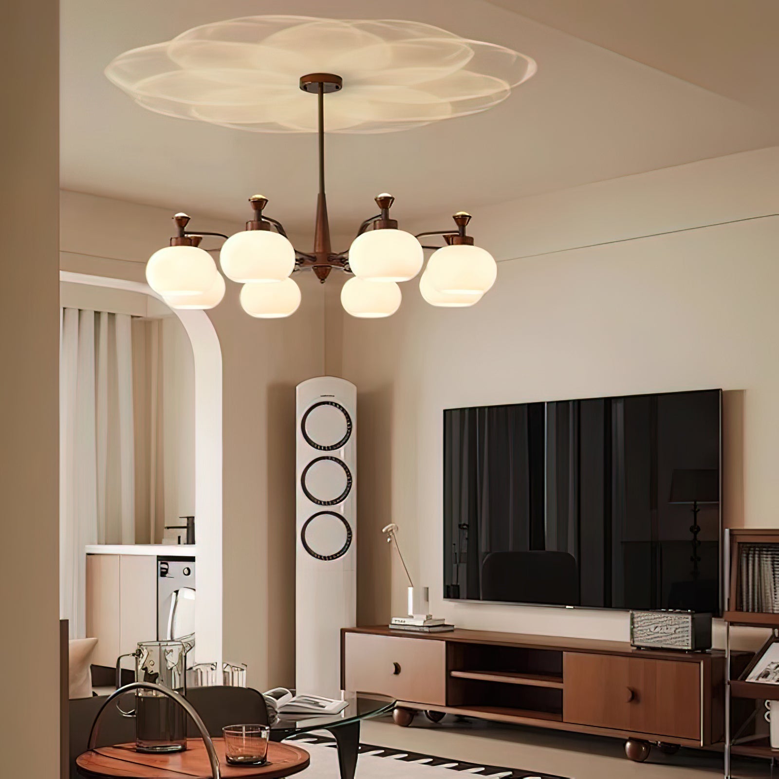 Aurora Chandelier Globe Spotlight-Neutral Decor