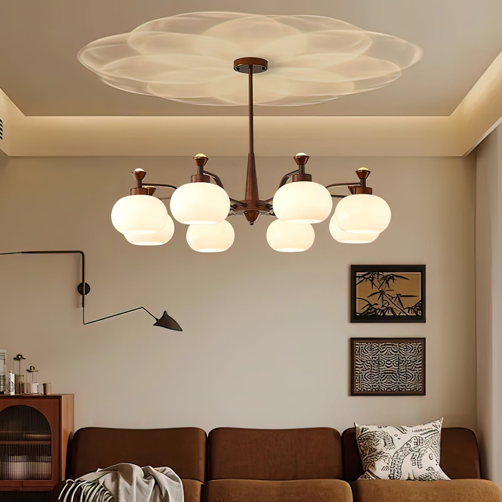 Aurora Chandelier Globe Spotlight-Neutral Decor