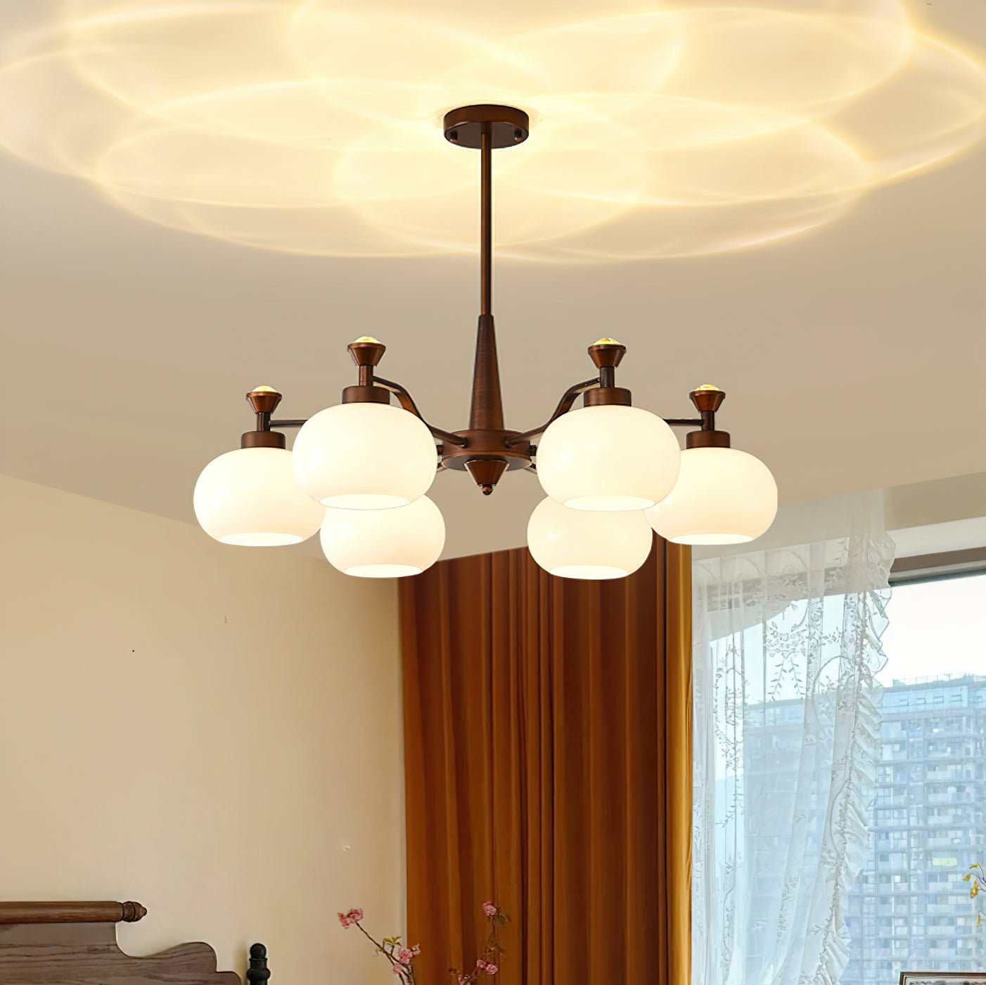 Aurora Chandelier Globe Spotlight-Neutral Decor
