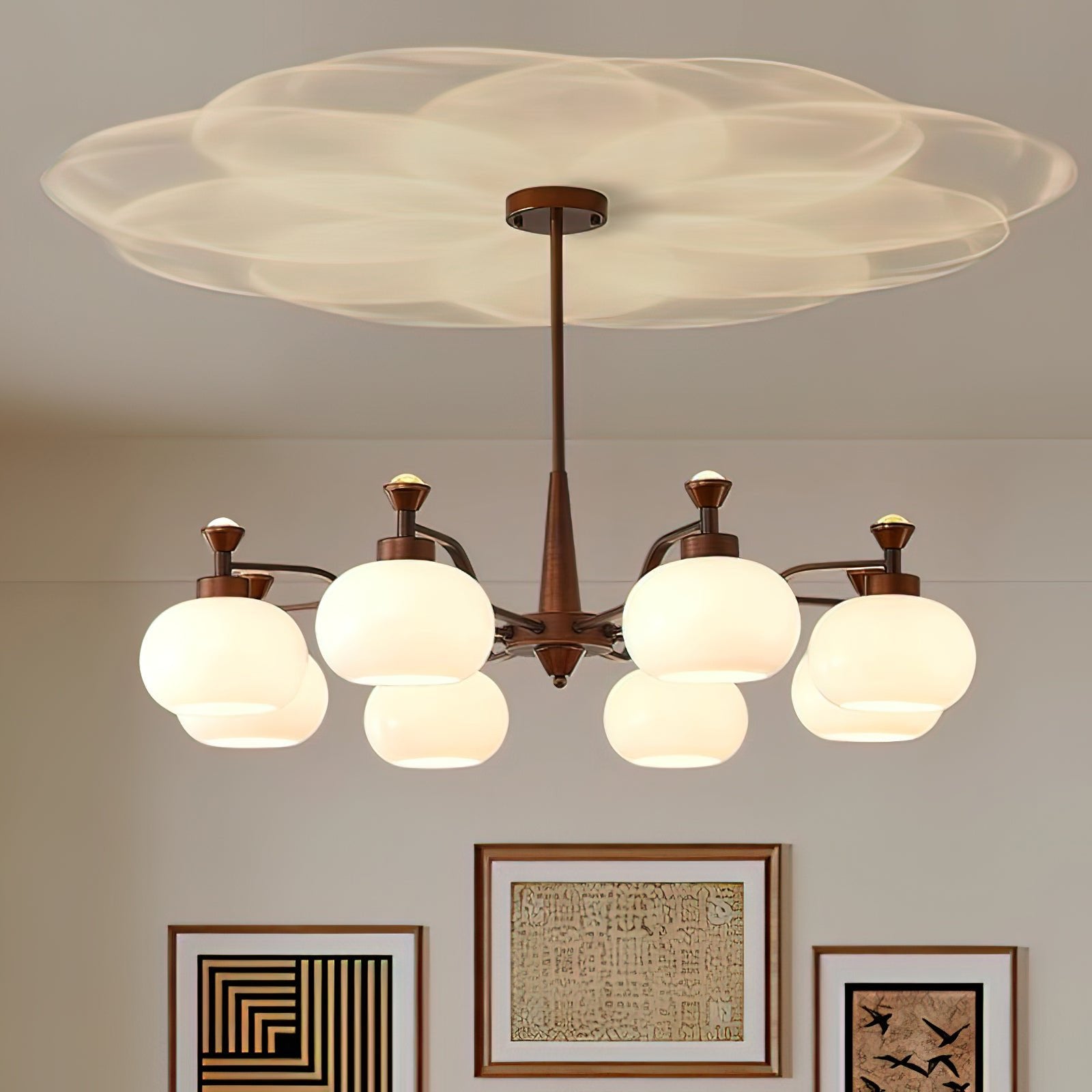 Aurora Chandelier Globe Spotlight-Neutral Decor