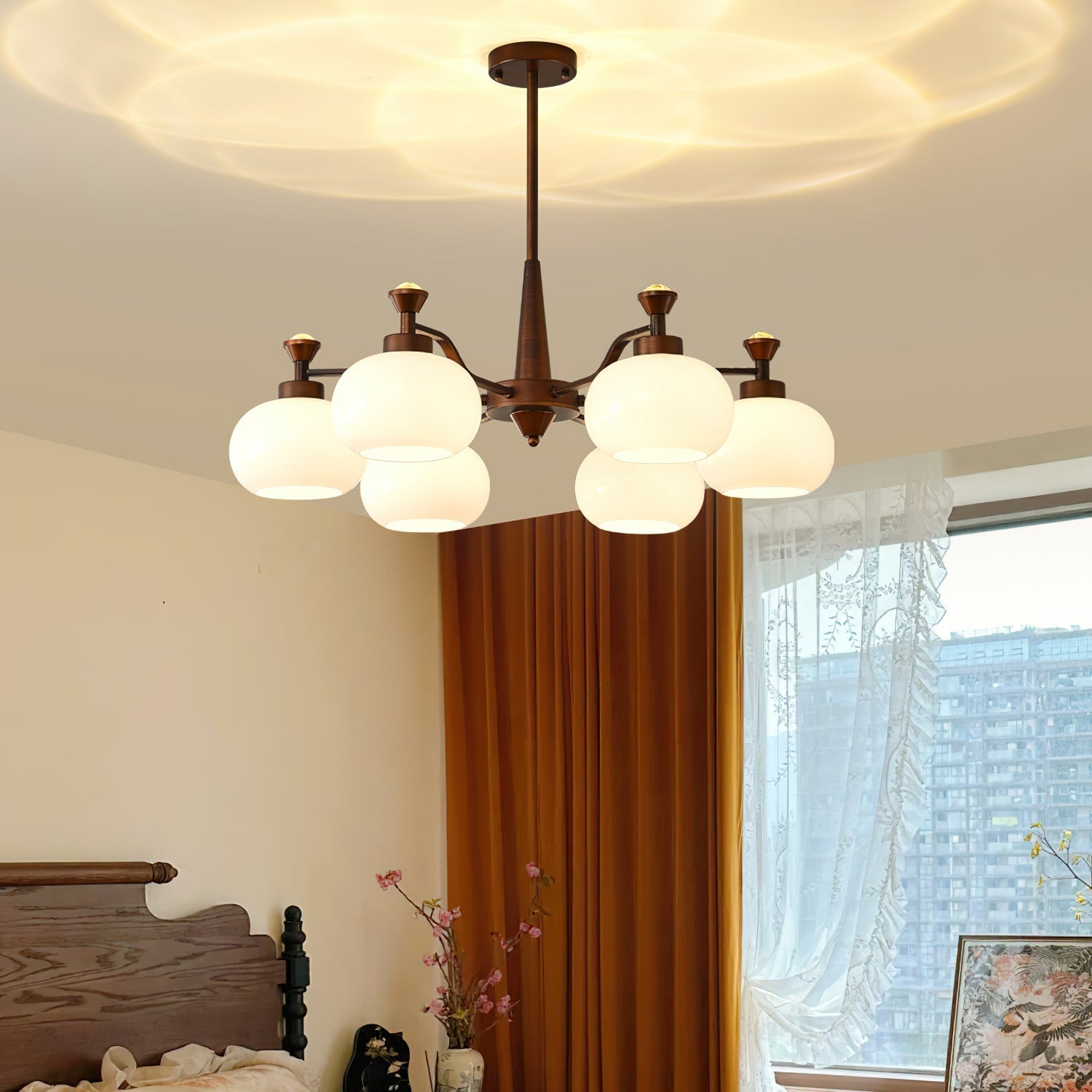 Aurora Chandelier Globe Spotlight-Neutral Decor