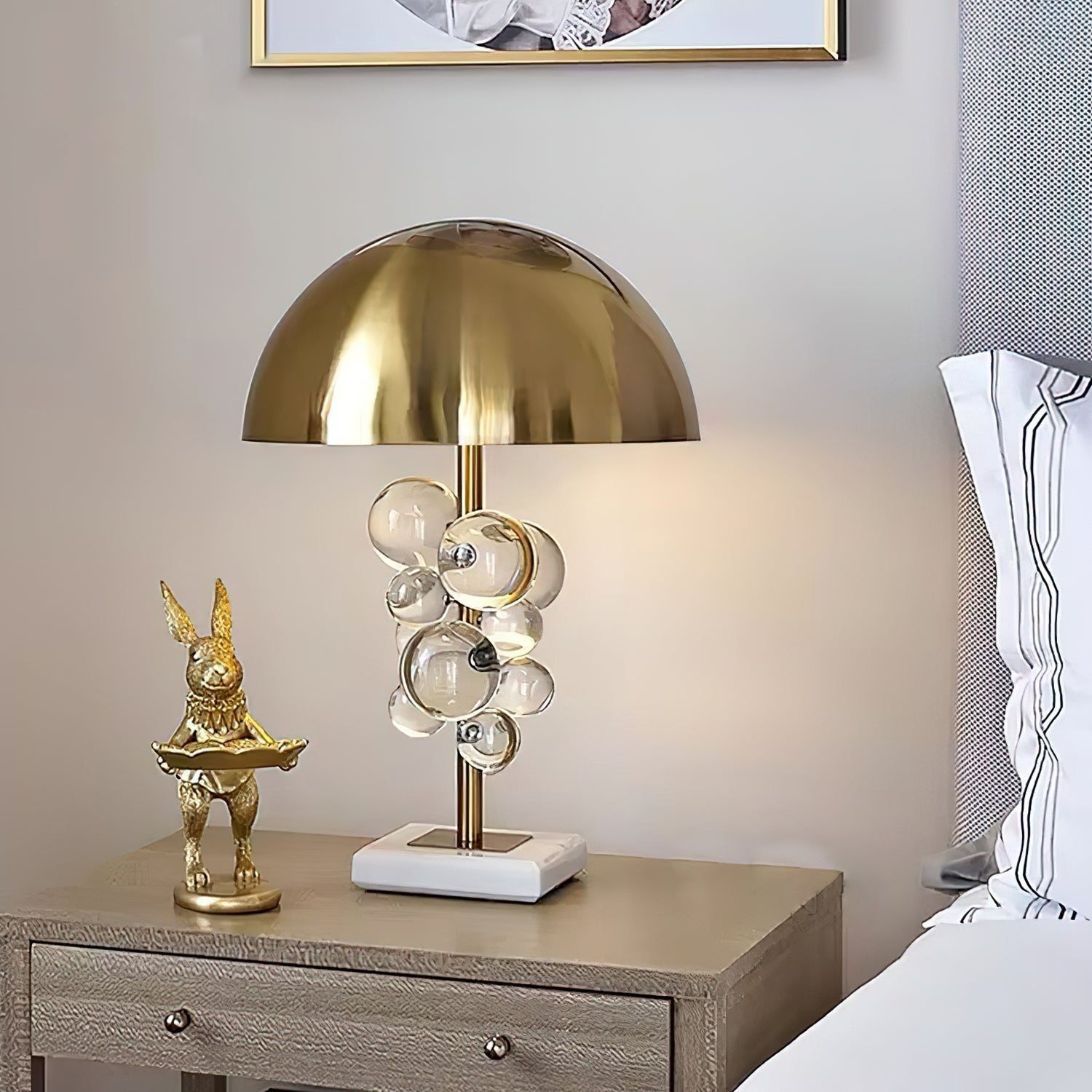 Natalie Modern Marble Table Lamp-Neutral Decor