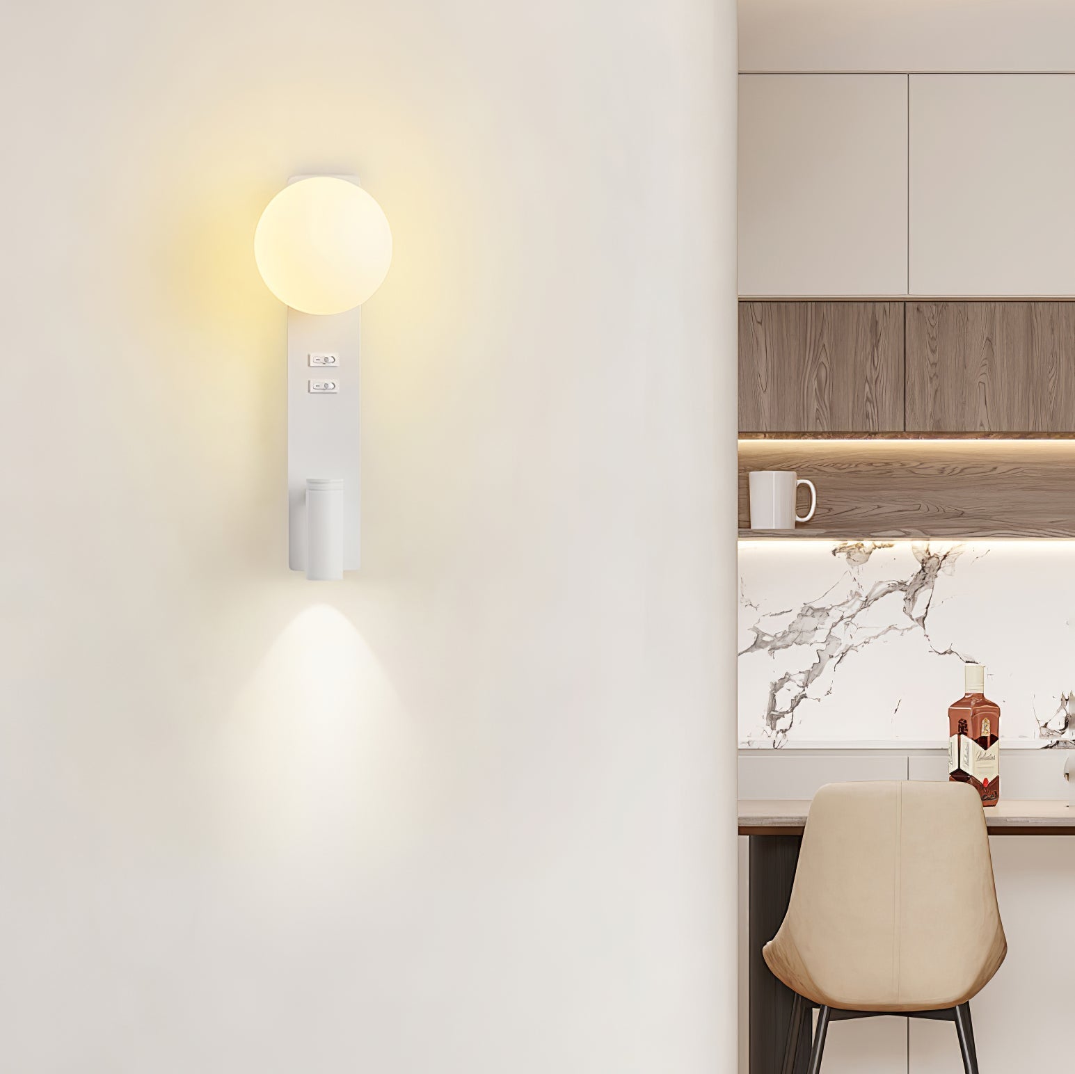 Thalior Modern Minimalist Slim Glass Wall lamp-Neutral Decor