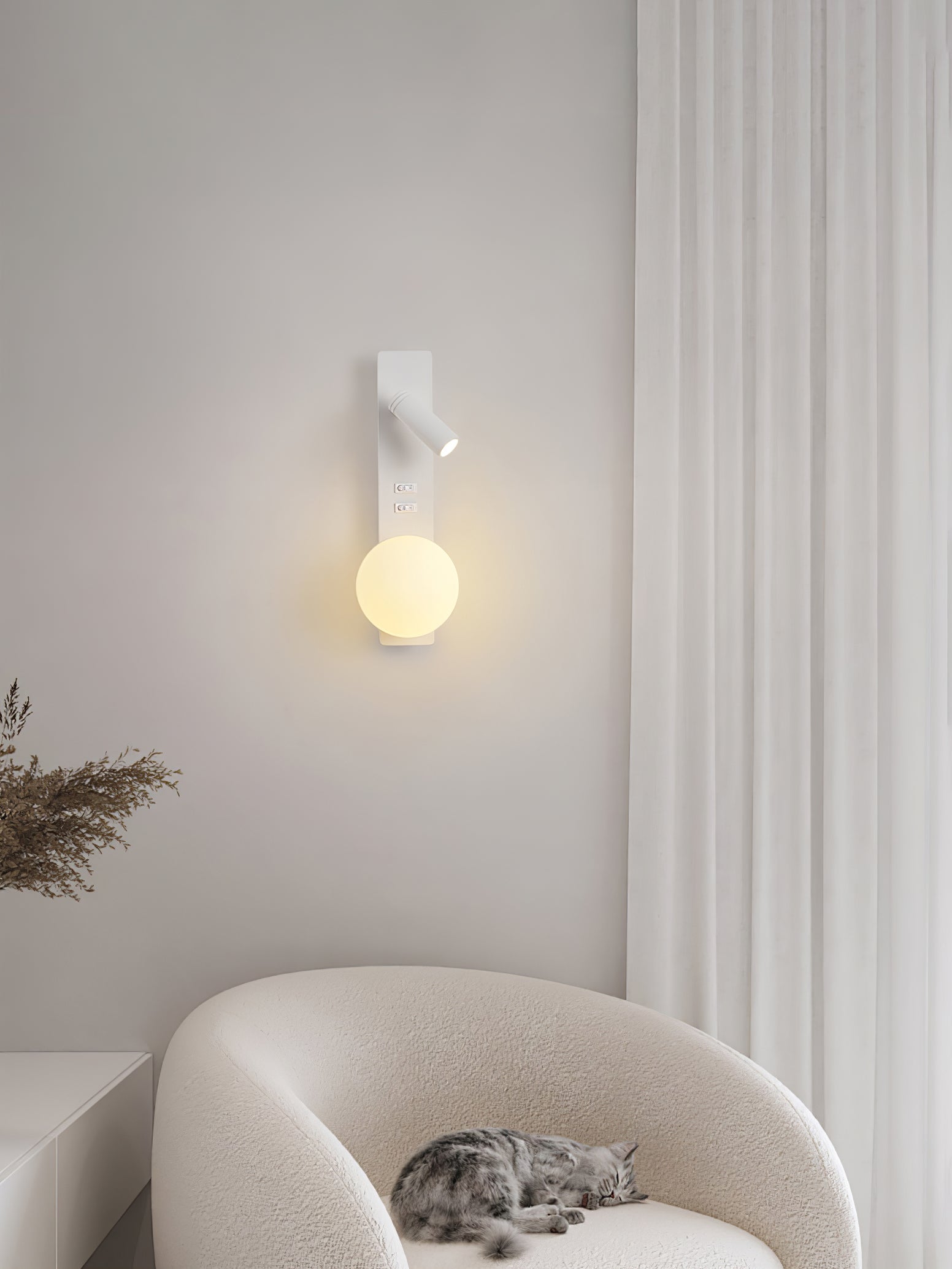 Thalior Modern Minimalist Slim Glass Wall lamp-Neutral Decor