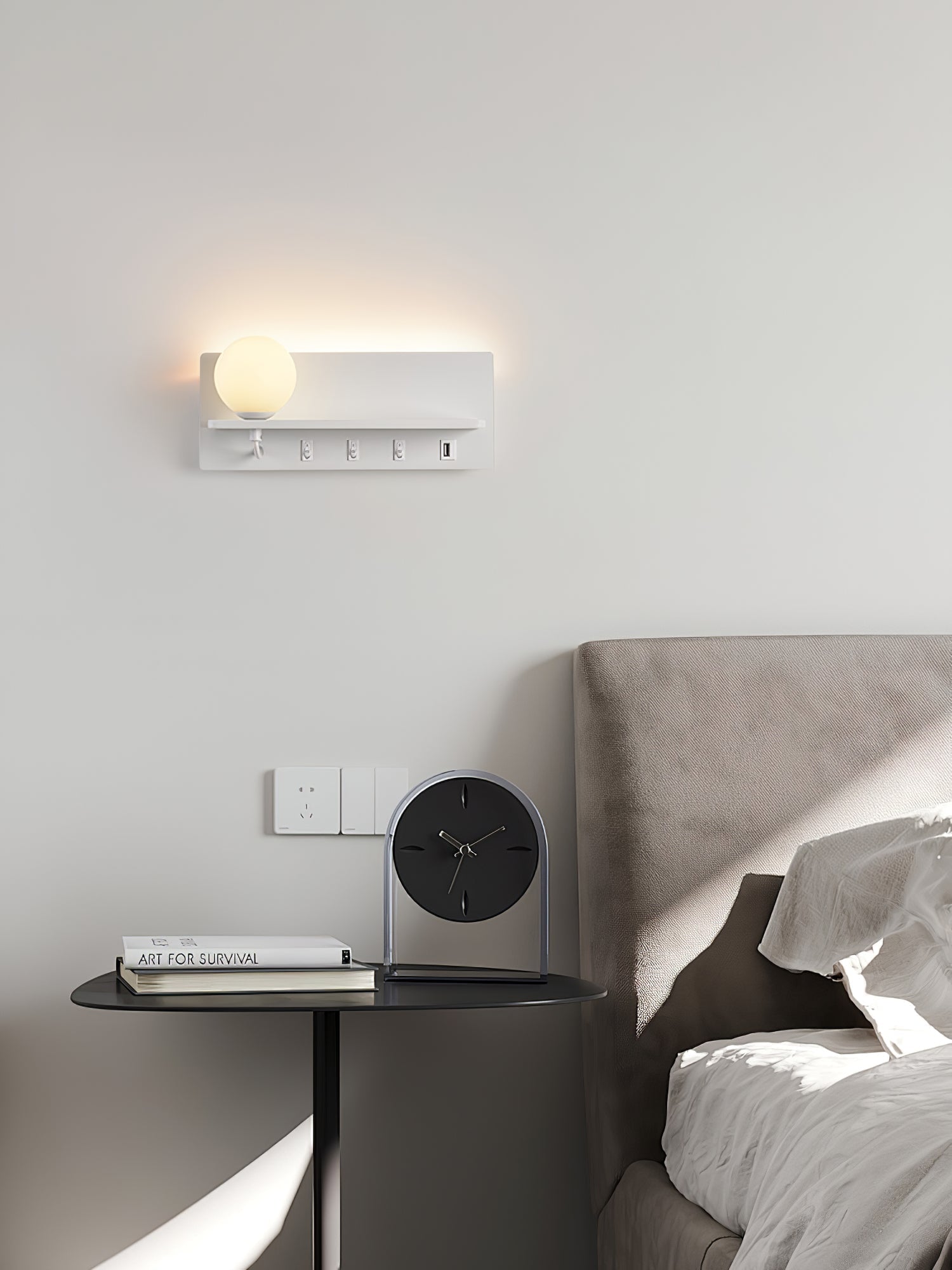 Thalior Modern Minimalist Slim Glass Wall lamp-Neutral Decor