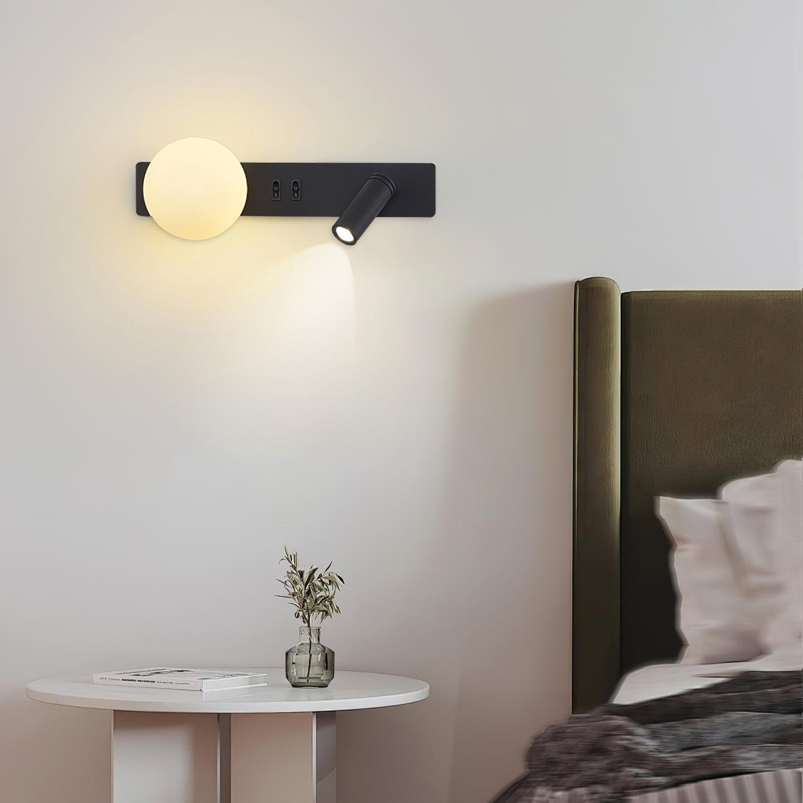 Thalior Modern Minimalist Slim Glass Wall lamp-Neutral Decor