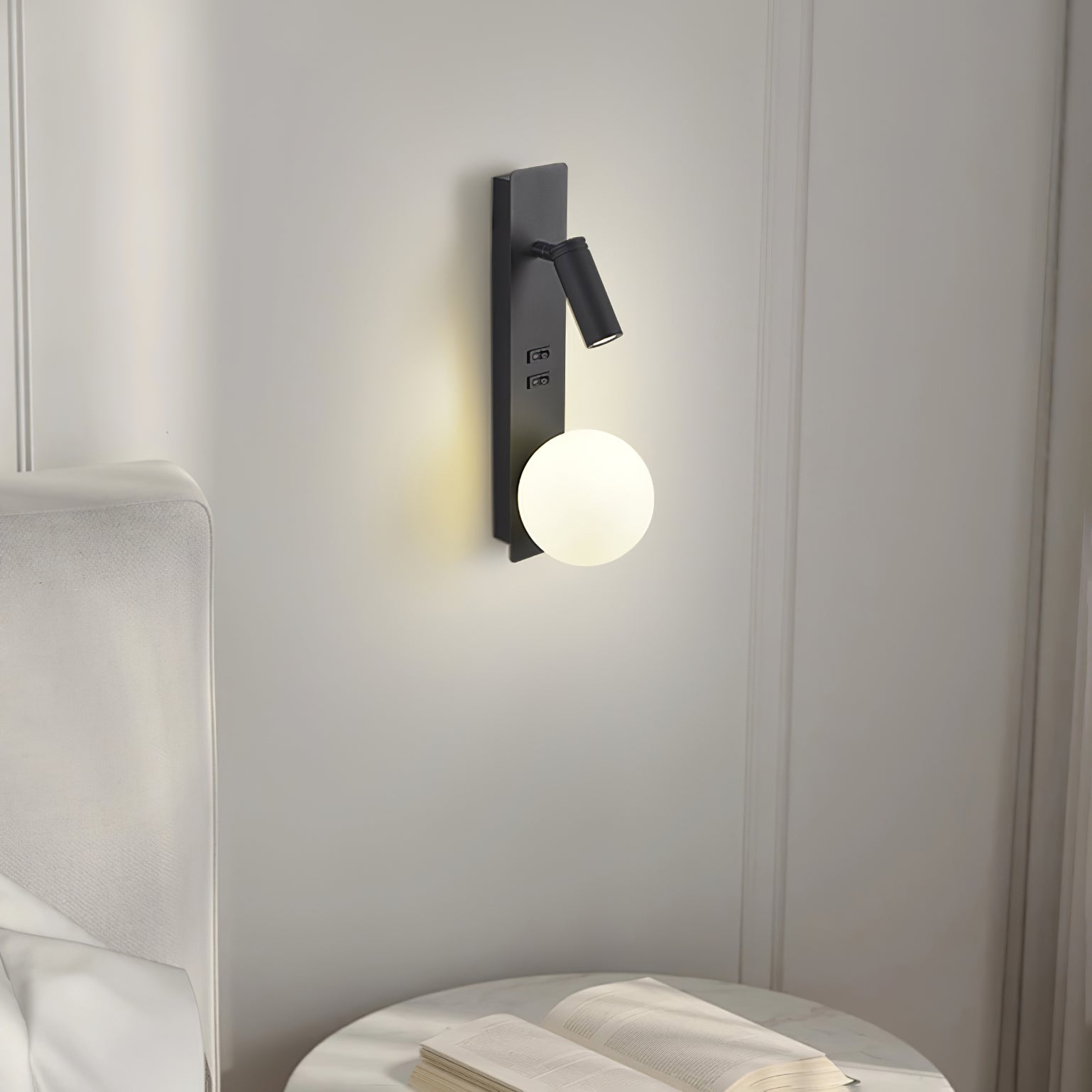 Thalior Modern Minimalist Slim Glass Wall lamp-Neutral Decor