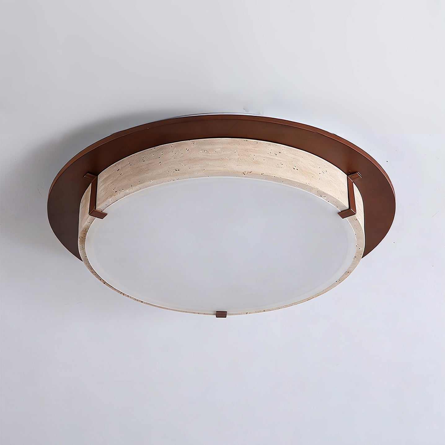 Angled view of the minimalist Goeco Ceiling Light showing its texture.