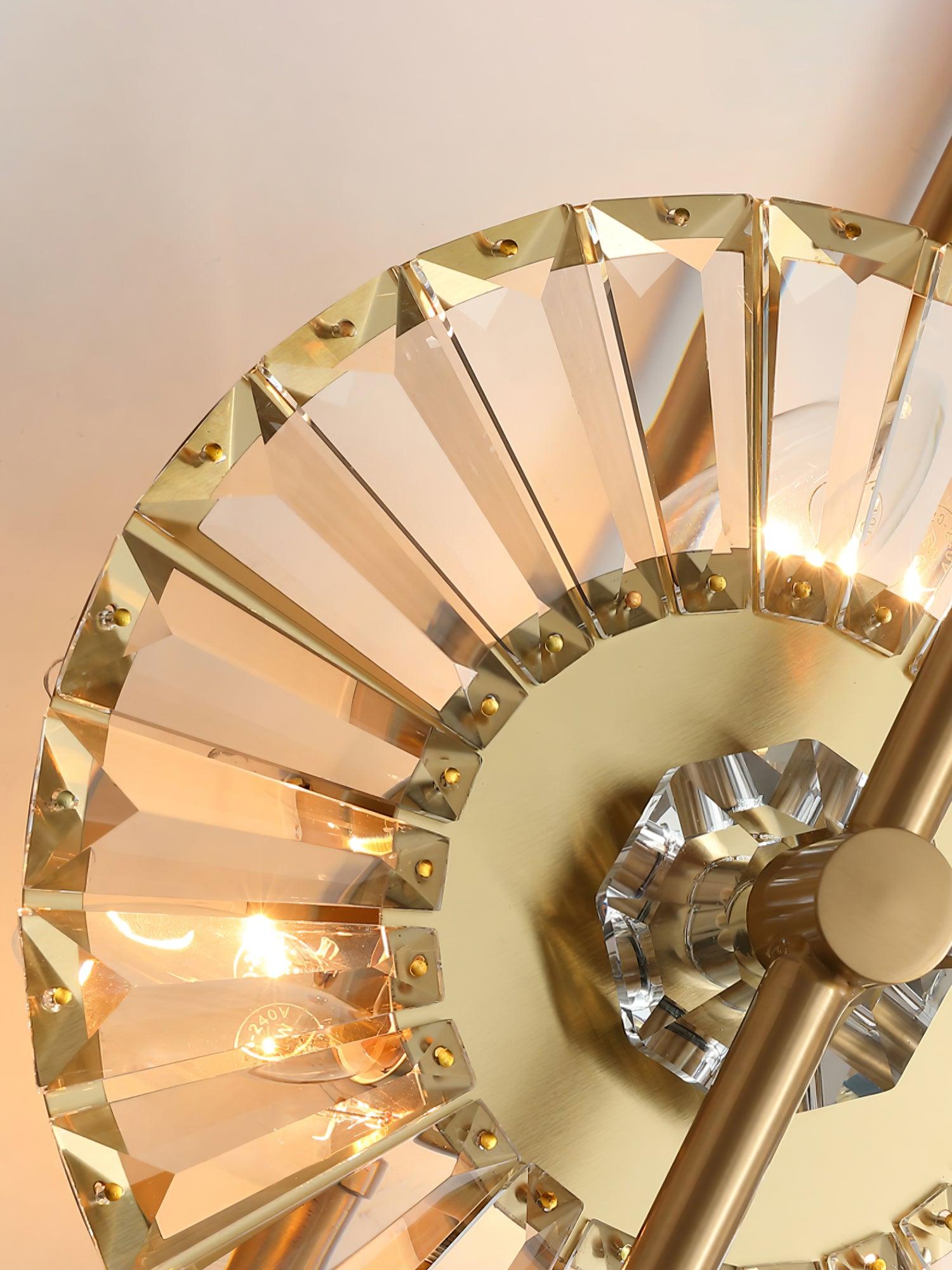 Cilirel Postmodern Luxury Gear Gold Crystal Wall Light-Neutral Decor