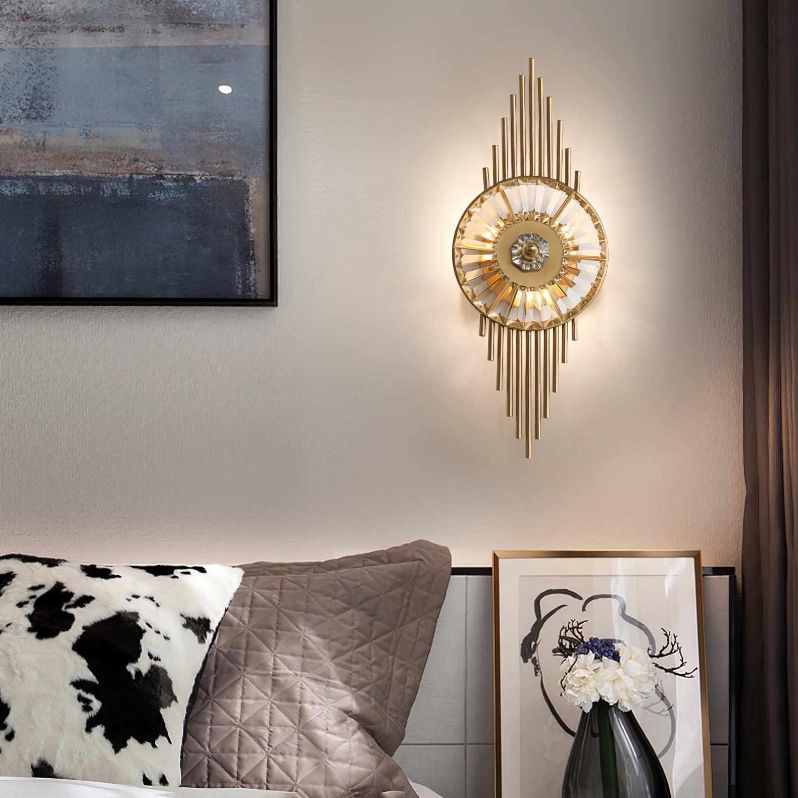 Cilirel Postmodern Luxury Gear Gold Crystal Wall Light-Neutral Decor