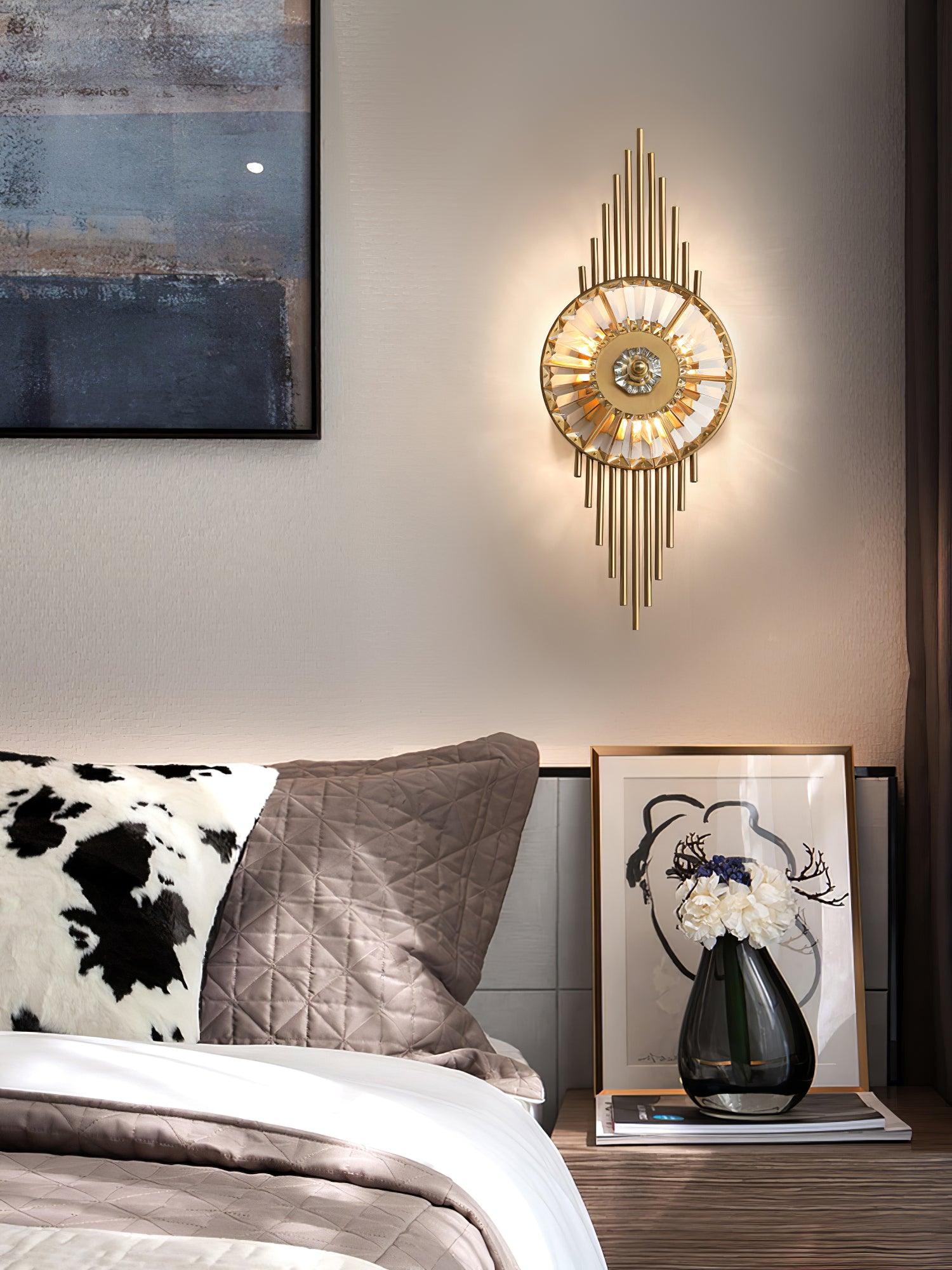 Cilirel Postmodern Luxury Gear Gold Crystal Wall Light-Neutral Decor