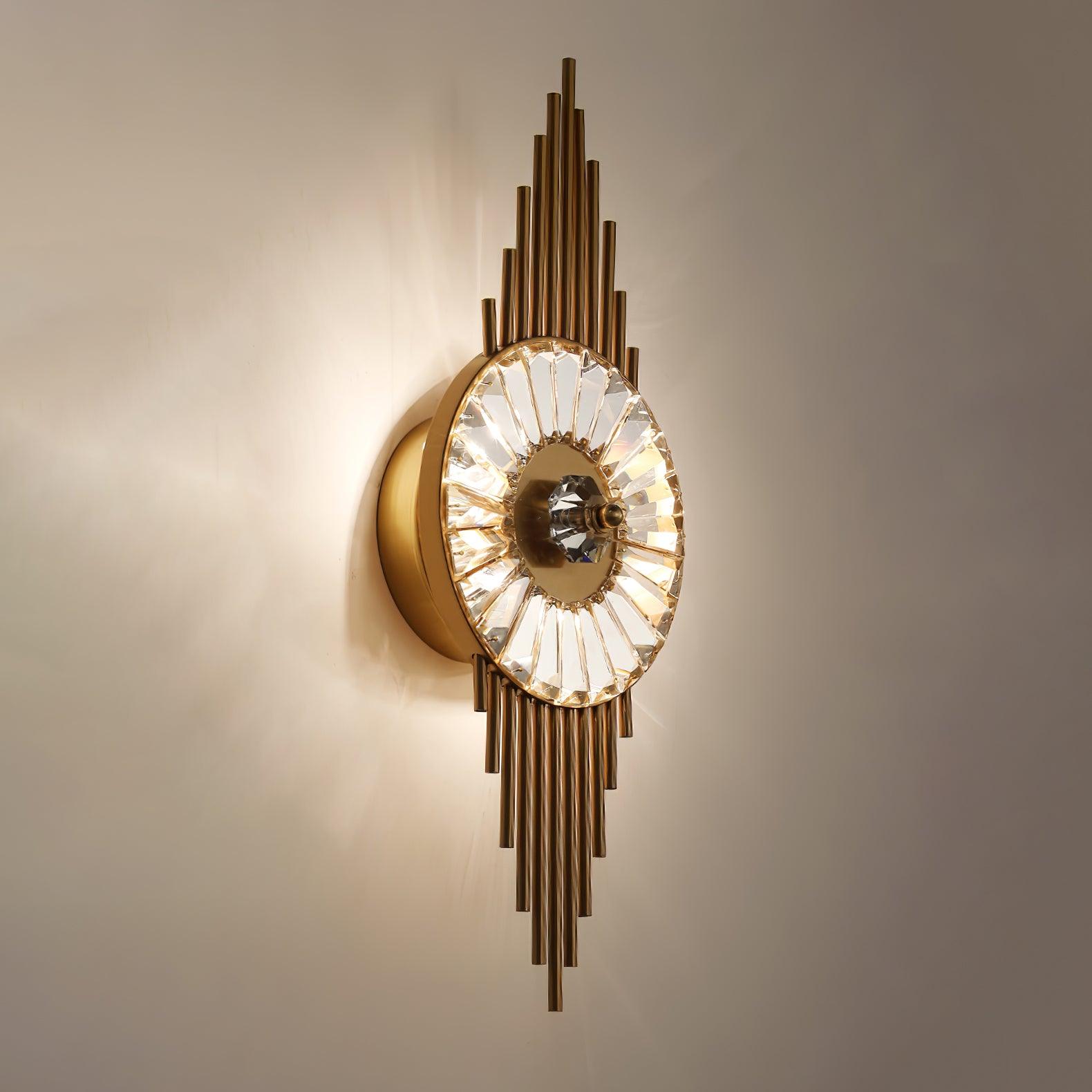 Cilirel Postmodern Luxury Gear Gold Crystal Wall Light-Neutral Decor