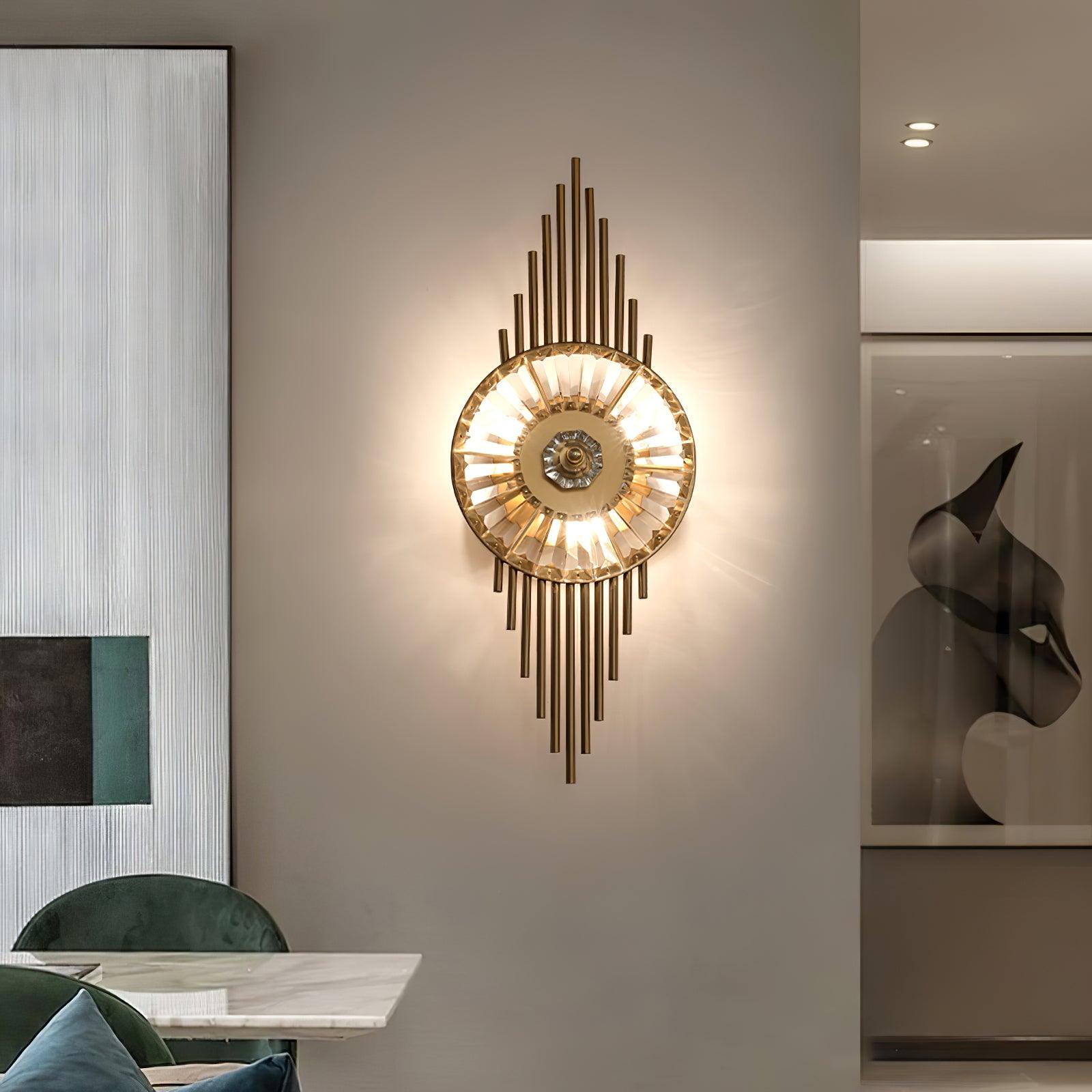 Cilirel Postmodern Luxury Gear Gold Crystal Wall Light-Neutral Decor