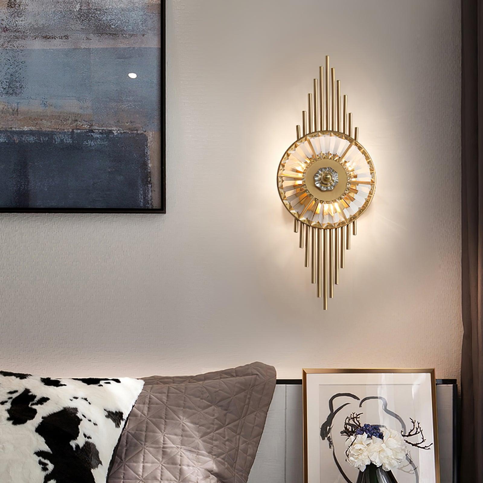 Cilirel Postmodern Luxury Gear Gold Crystal Wall Light-Neutral Decor
