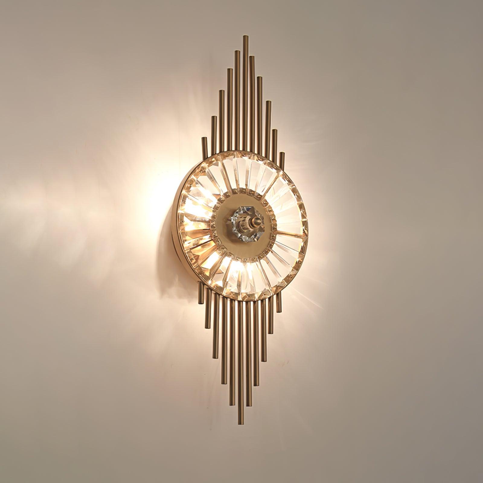 Cilirel Postmodern Luxury Gear Gold Crystal Wall Light-Neutral Decor
