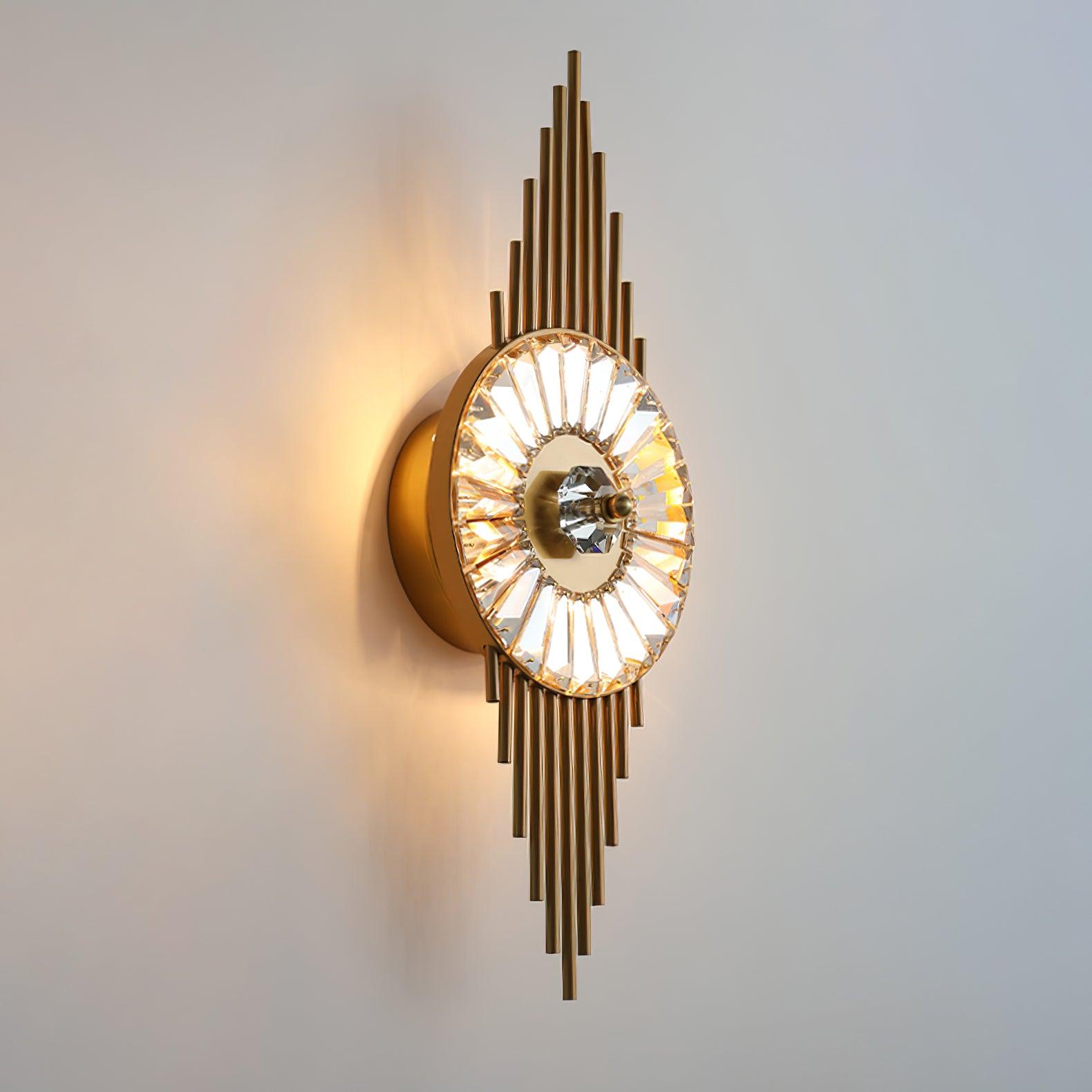Cilirel Postmodern Luxury Gear Gold Crystal Wall Light-Neutral Decor