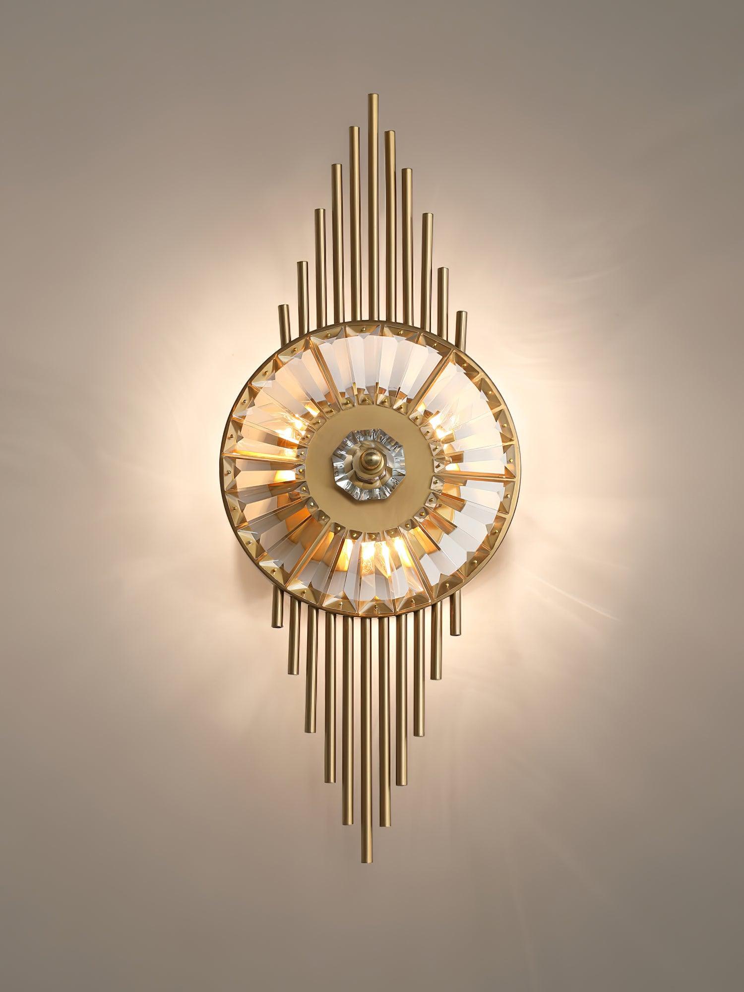 Cilirel Postmodern Luxury Gear Gold Crystal Wall Light-Neutral Decor