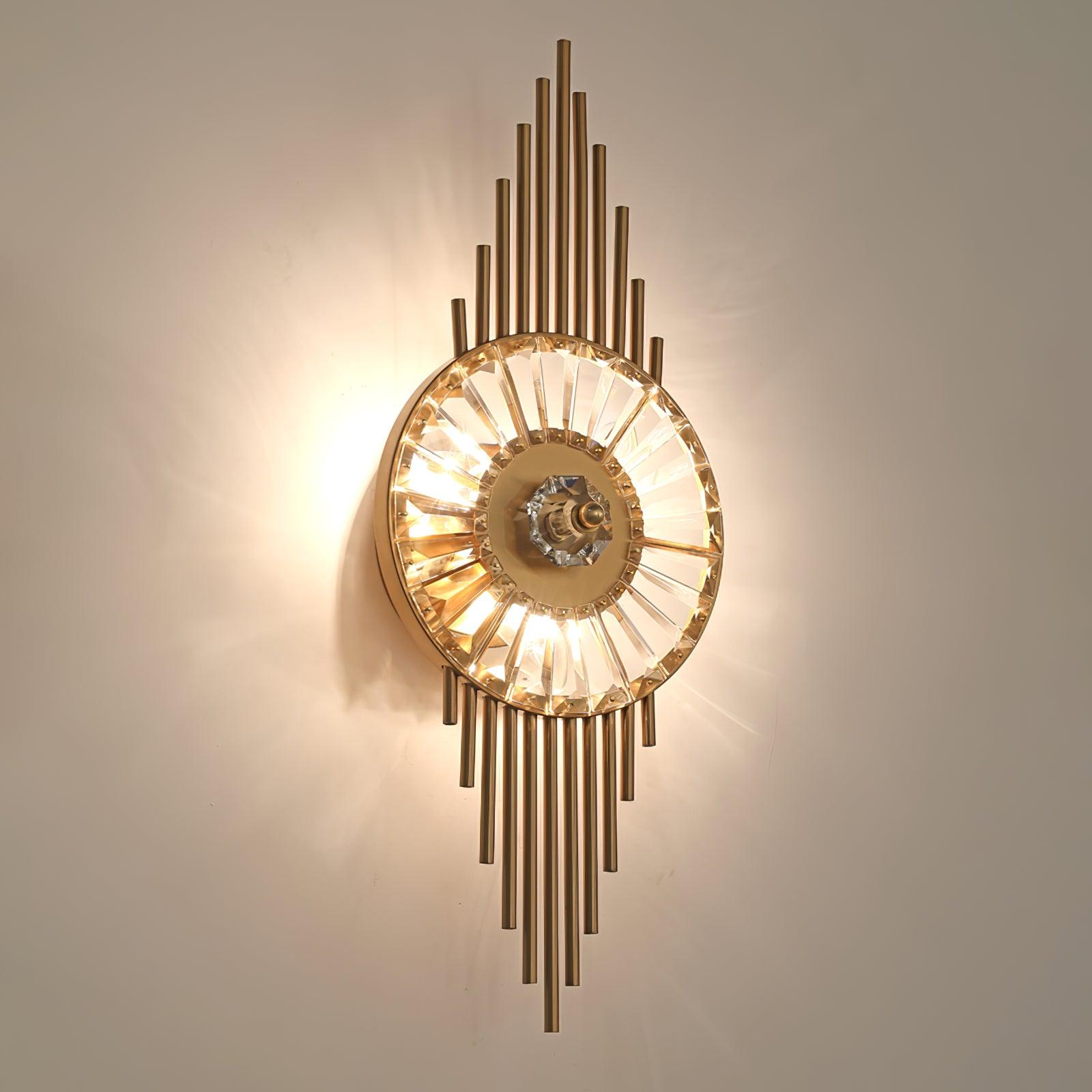 Cilirel Postmodern Luxury Gear Gold Crystal Wall Light-Neutral Decor