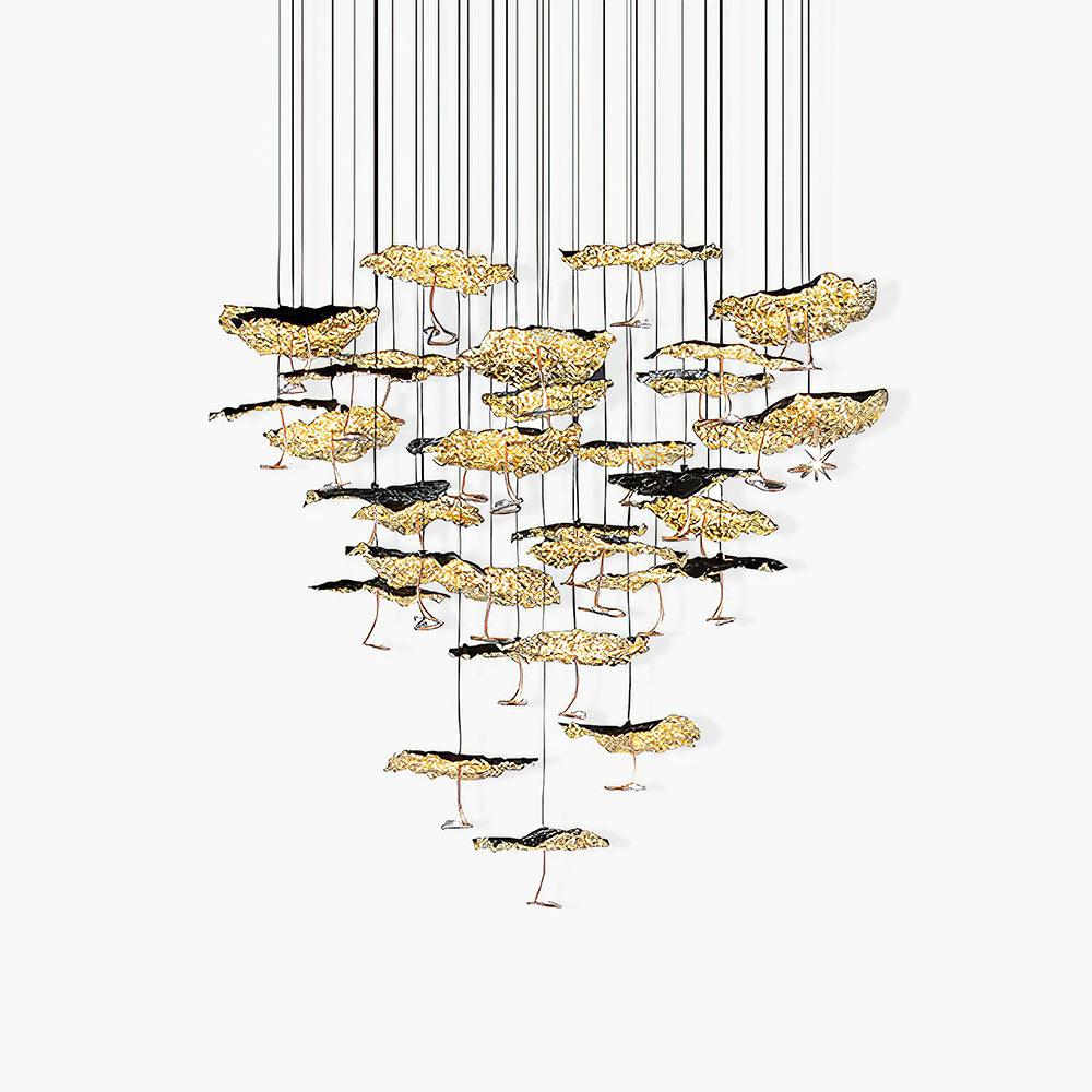 Aureate Cloud Brass Cluster Chandelier-Neutral Decor