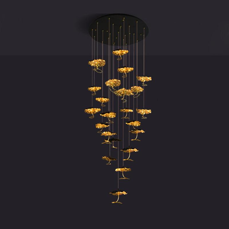 Aureate Cloud Brass Cluster Chandelier-Neutral Decor