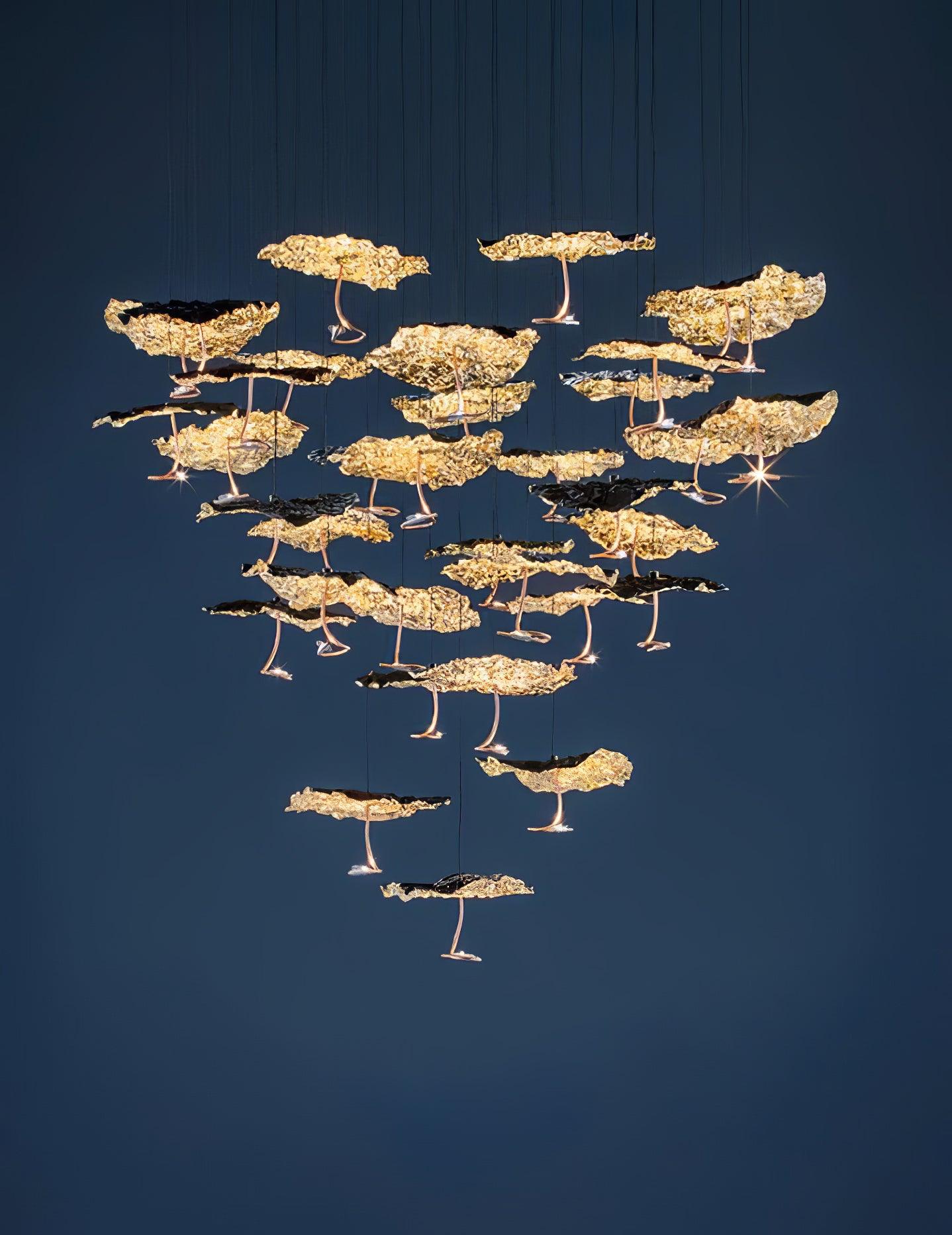 Aureate Cloud Brass Cluster Chandelier-Neutral Decor